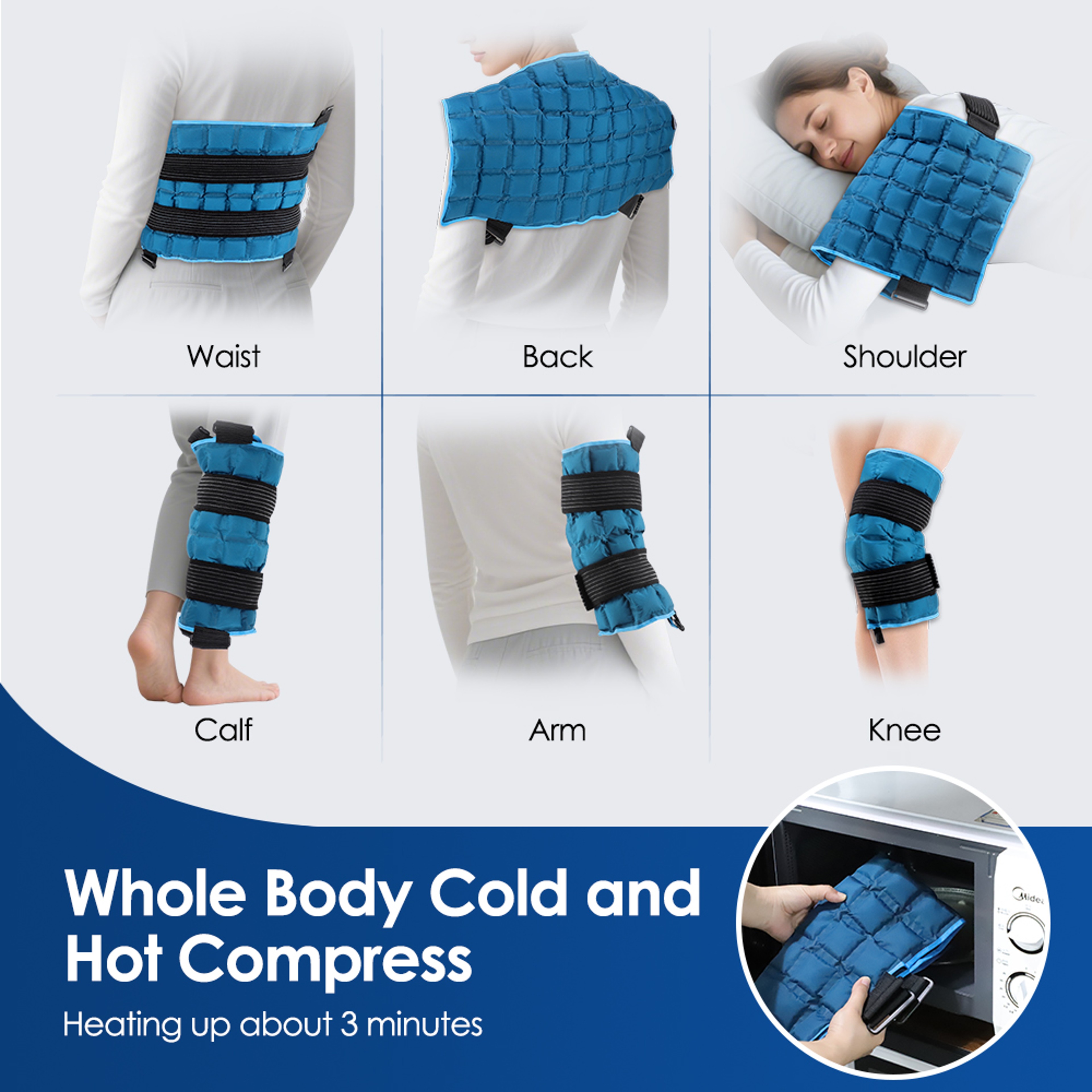 Self-absorbing Water Knee Brace Pad, Ice Packs Physiotherapy Hot & Ice Compress, Heated Knee Leg Neck Shoulder Hip Wrap – view 5
