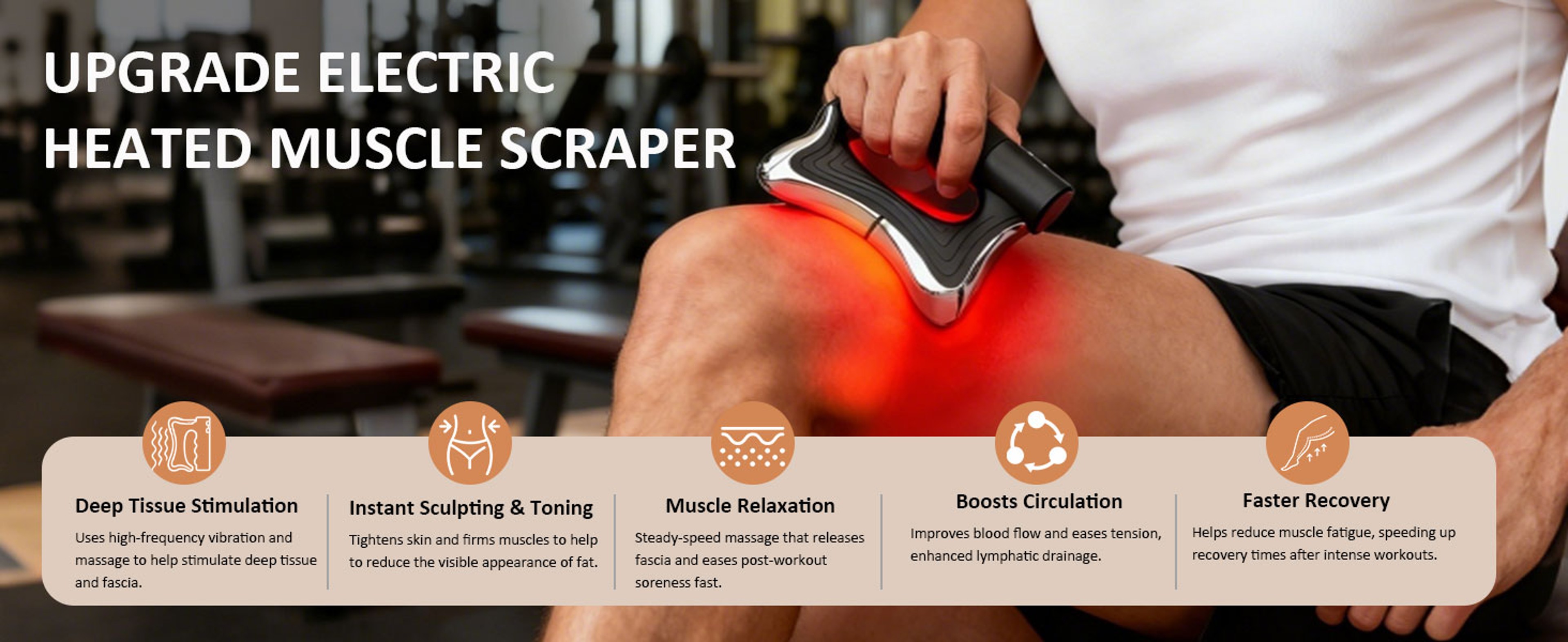 Electric Fascia Massager, Body Scraping Microcurrent Therapy for Muscle Relief and Relaxation – view 10