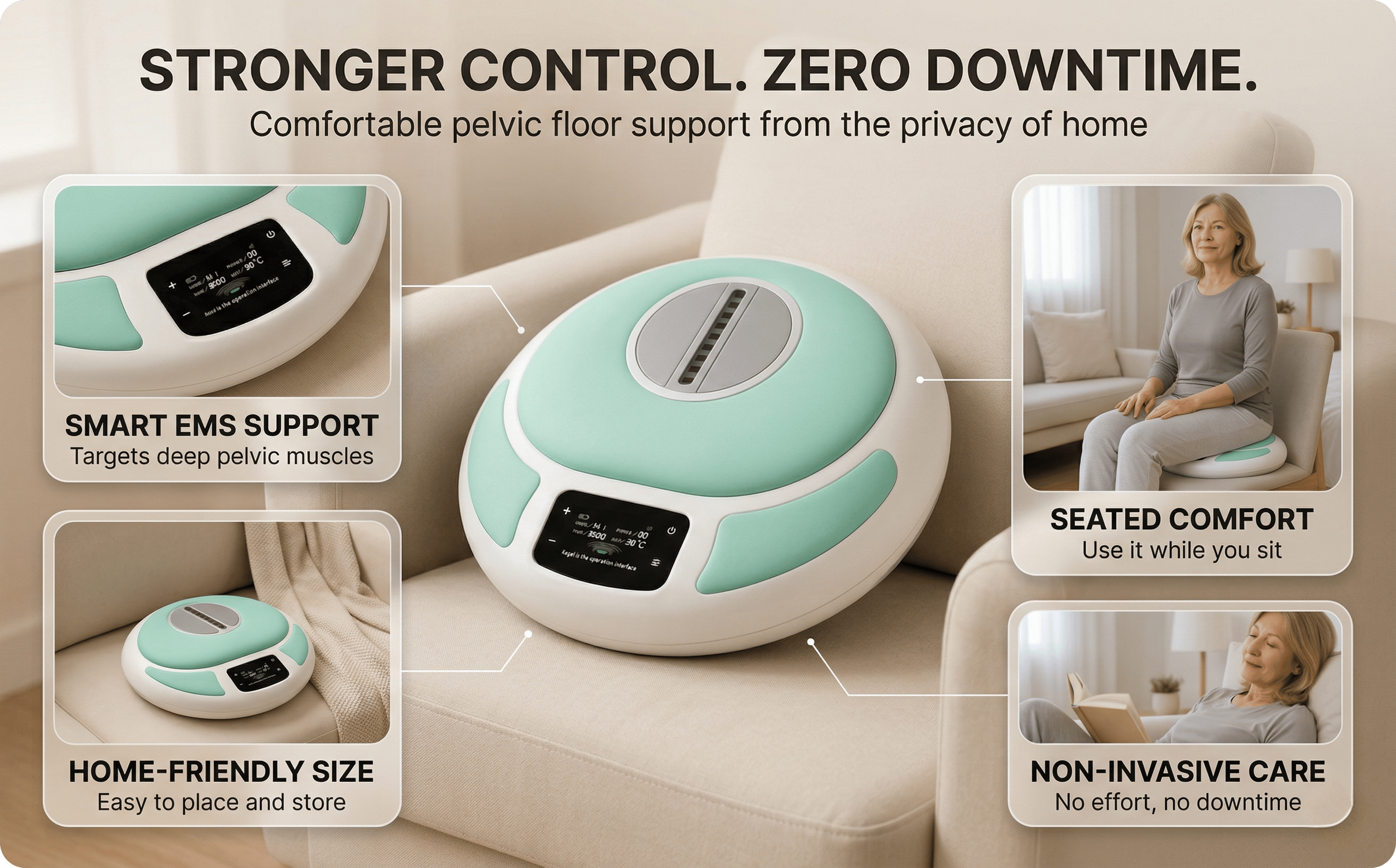 EMS Kegel Chair, Pelvic Floor Muscle Stimulation Machine for Incontinence Treatment & Postpartum Repair – view 12