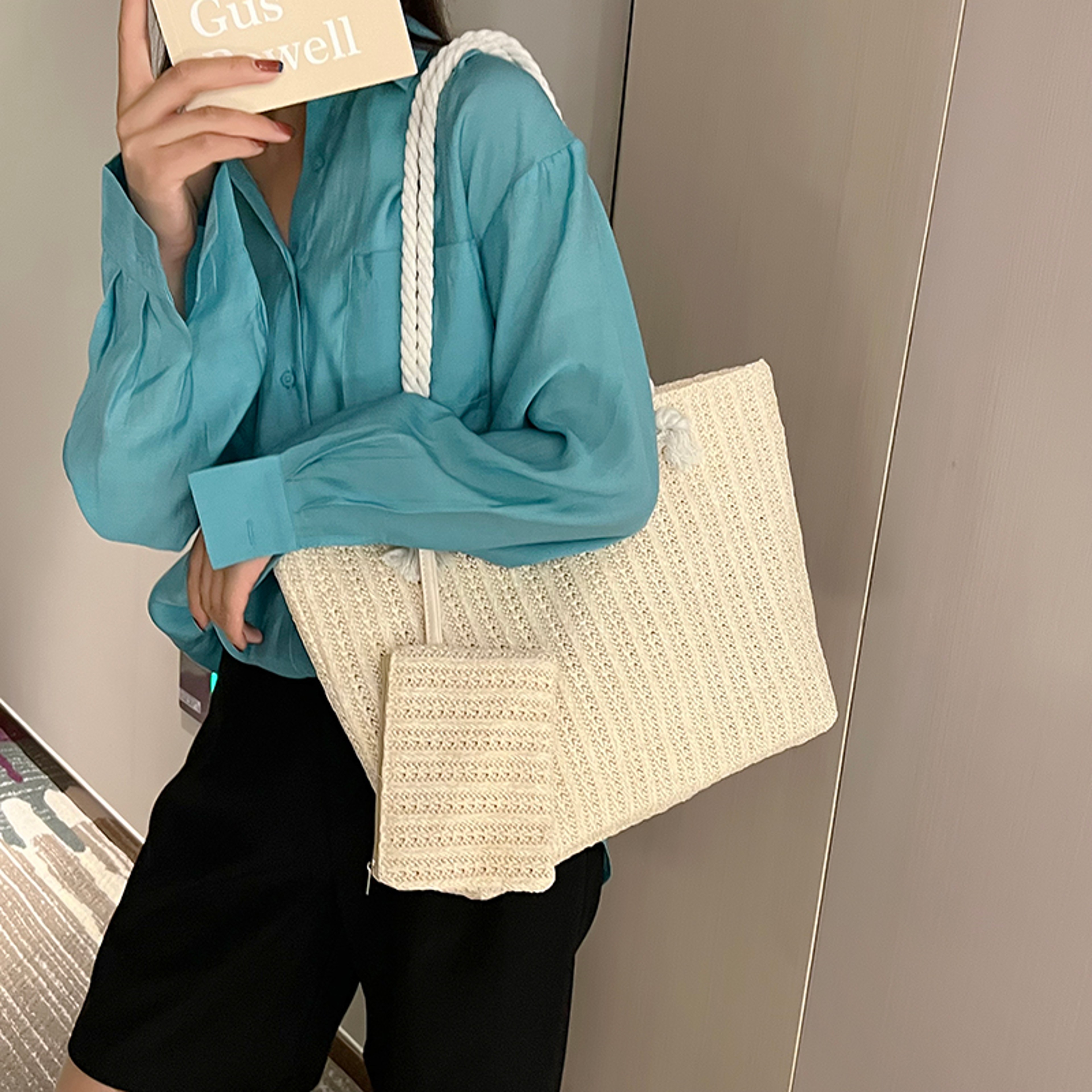 Fashion Large Capacity, Women Handbags, Summer Beach Bag, Casual Bali, Straw Tote Bag, Big Purse – view 3