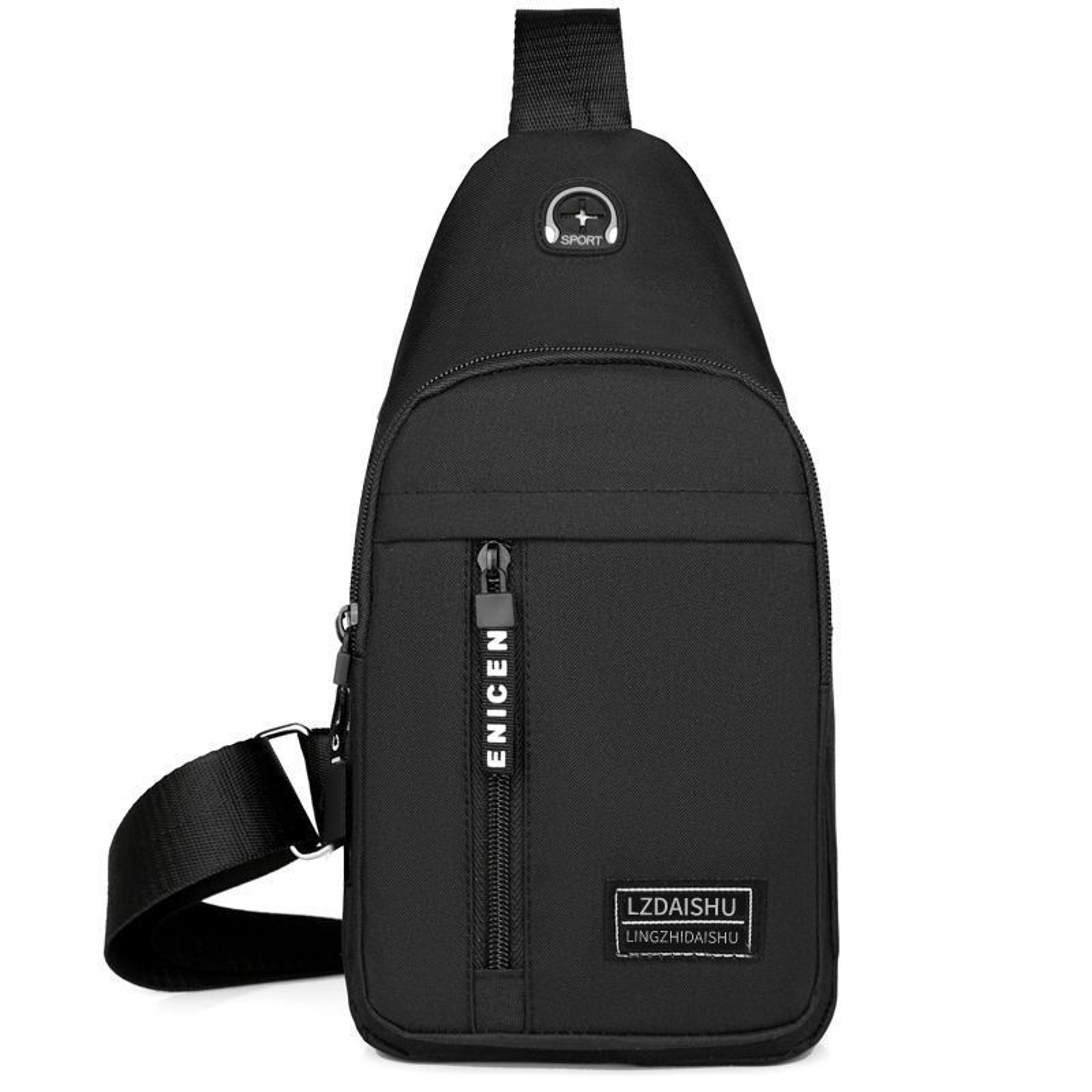 Outdoor Casual Men's Chest Bag, Canvas Small Satchel, Fashionable Solid Color Handbag, Zipper Messenger Bag – view 8
