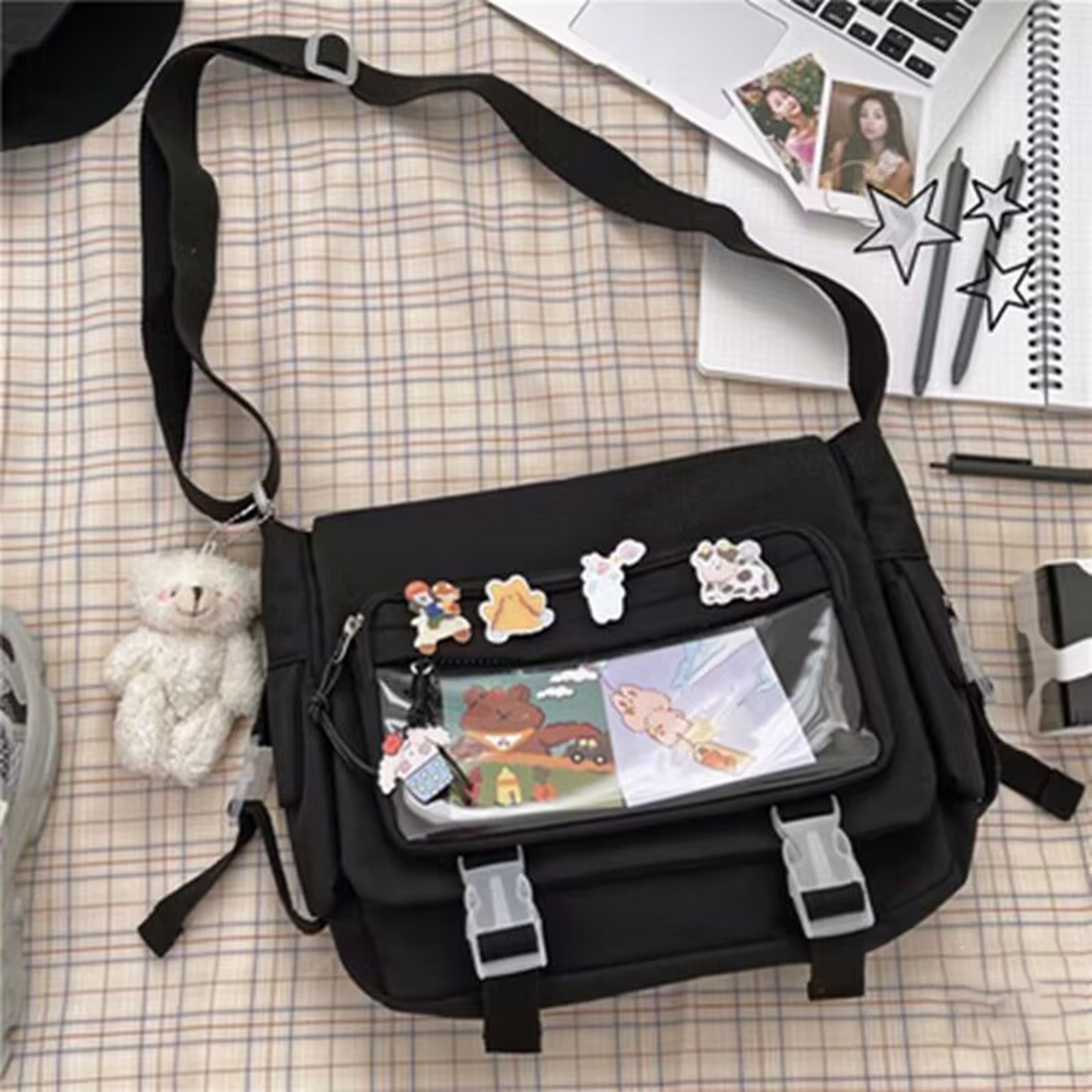 Kawaii Itabag for Dolls, Stylish Nylon Crossbody Tote, Large Shoulder Handbag for Teenage Girls, Trendy School Bag – view 2
