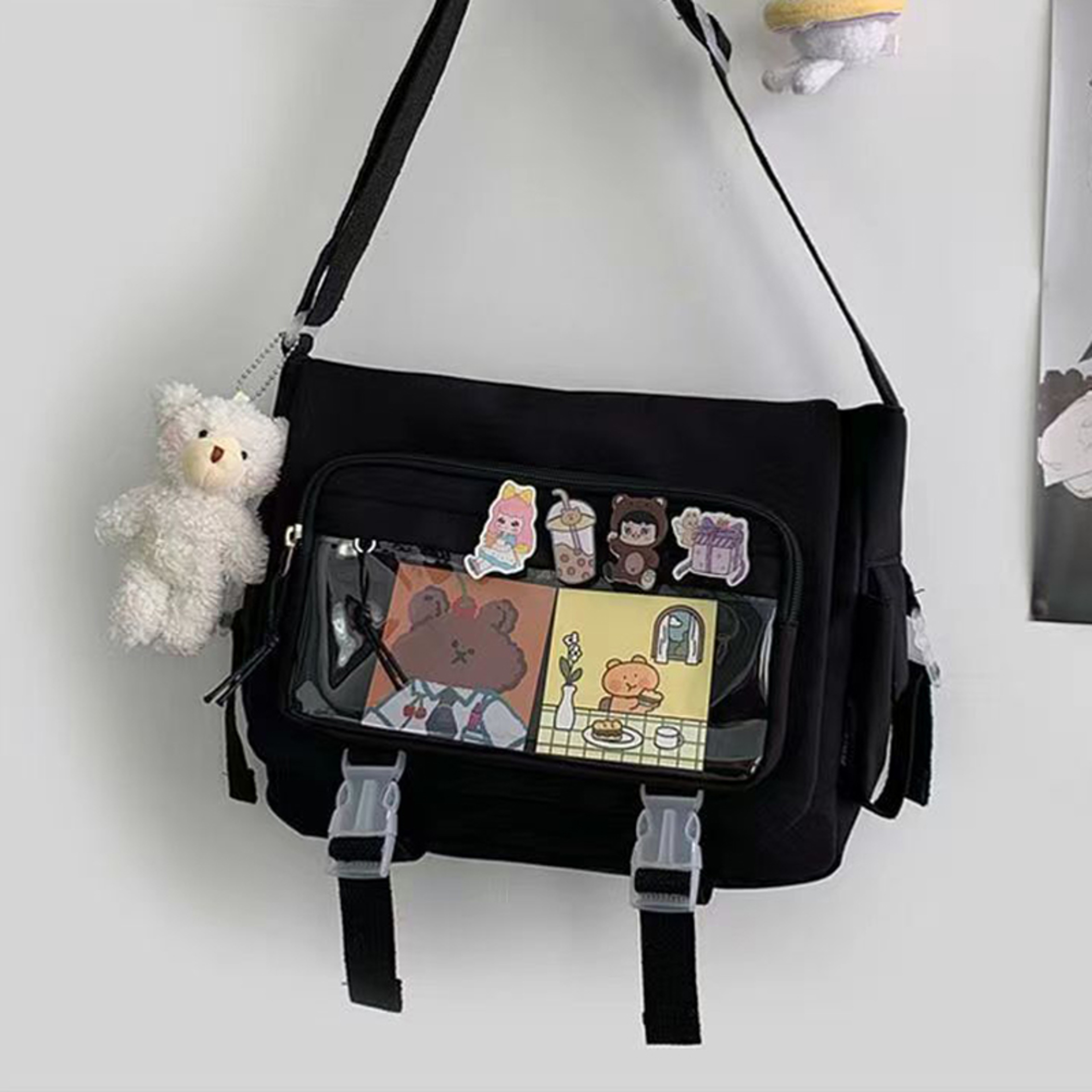Kawaii Itabag for Dolls, Stylish Nylon Crossbody Tote, Large Shoulder Handbag for Teenage Girls, Trendy School Bag – view 9