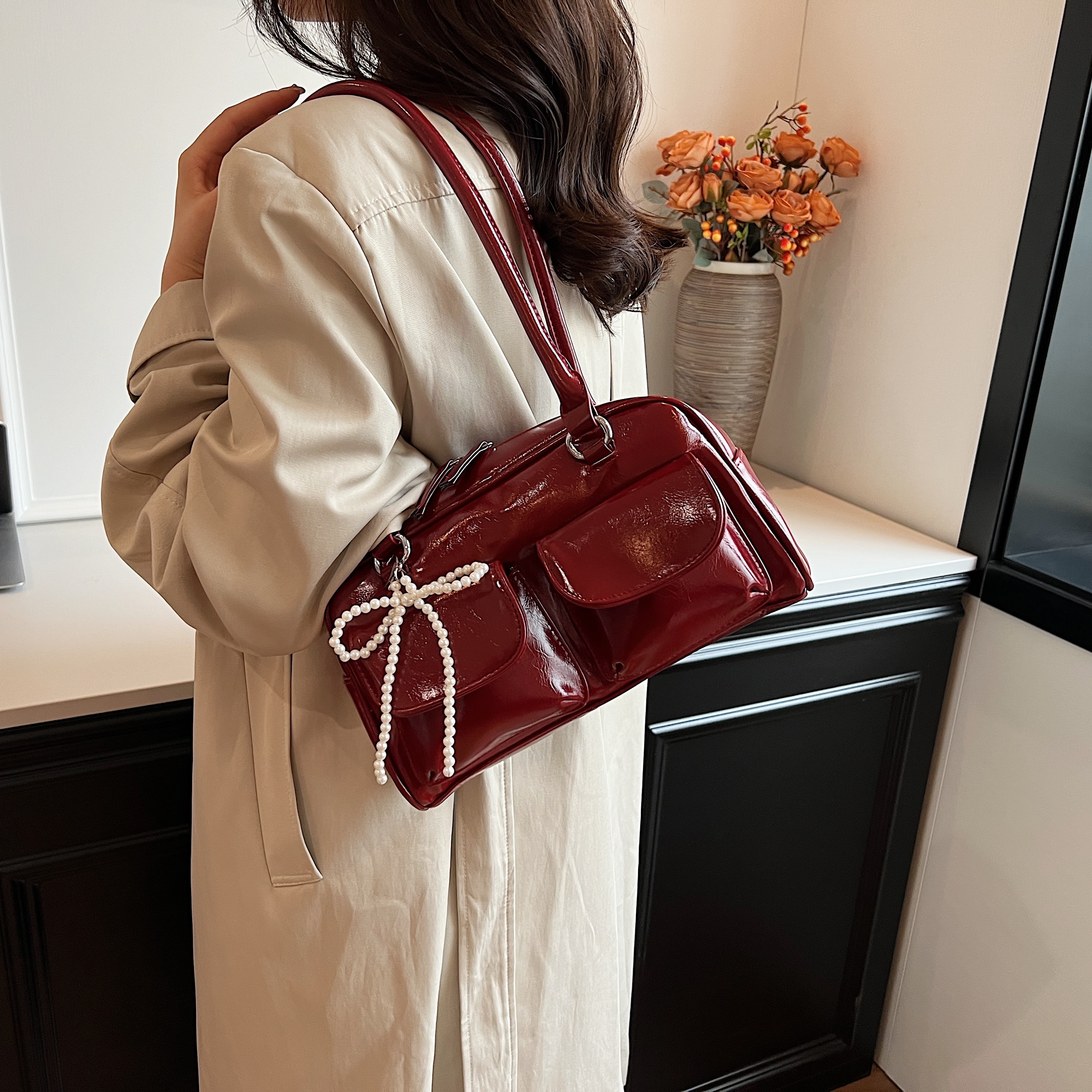 New Simple Leisure Pillow Bag, Korean Edition Fashionable Underarm Bow Bag, Trendy Versatile Shoulder Bag for Women – view 2
