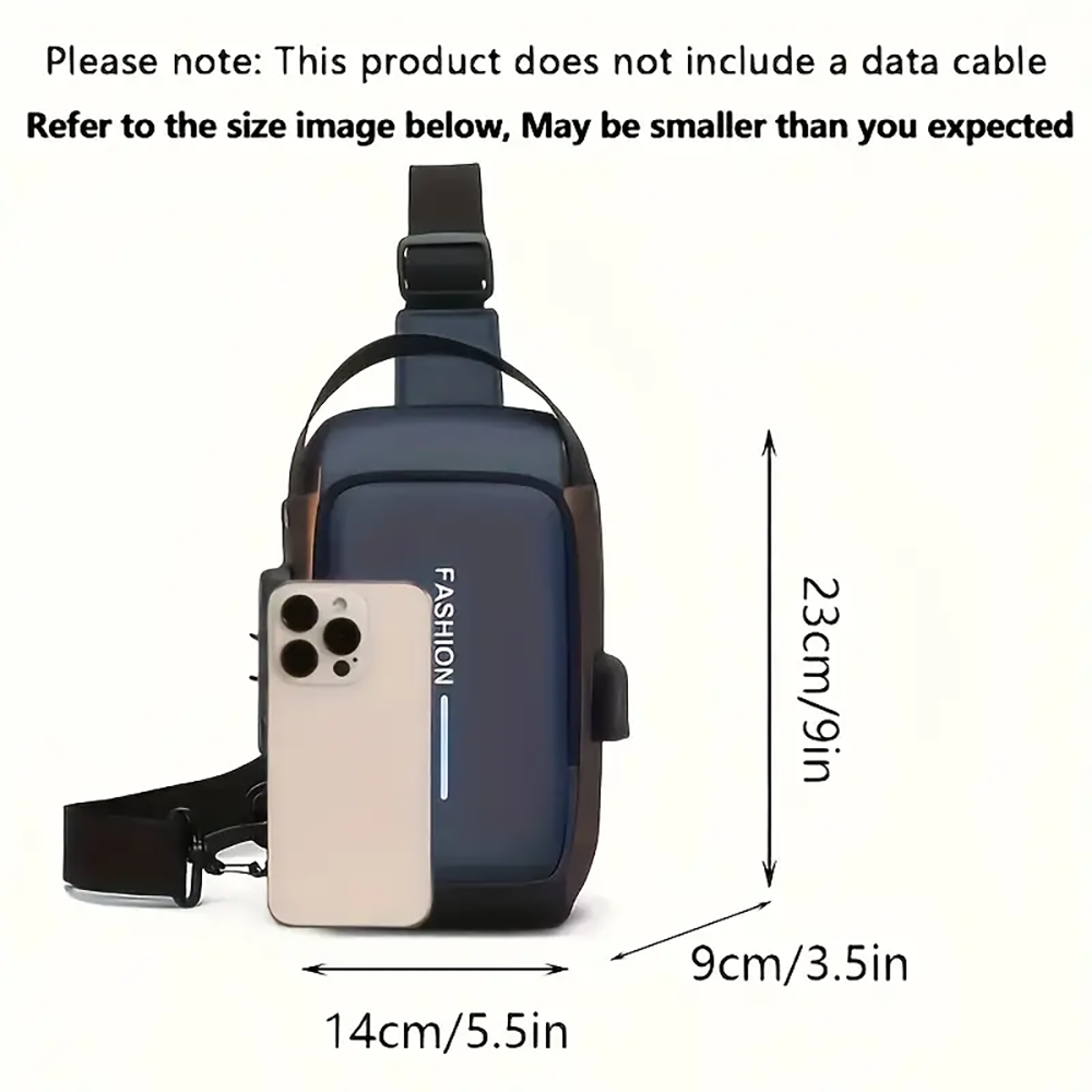 Crossbody Chest Pack for Men, Durable Oxford Fabric, Stylish Sling Bag, Zip Closure, Phone Pocket, Ideal for Daily Commu – view 3