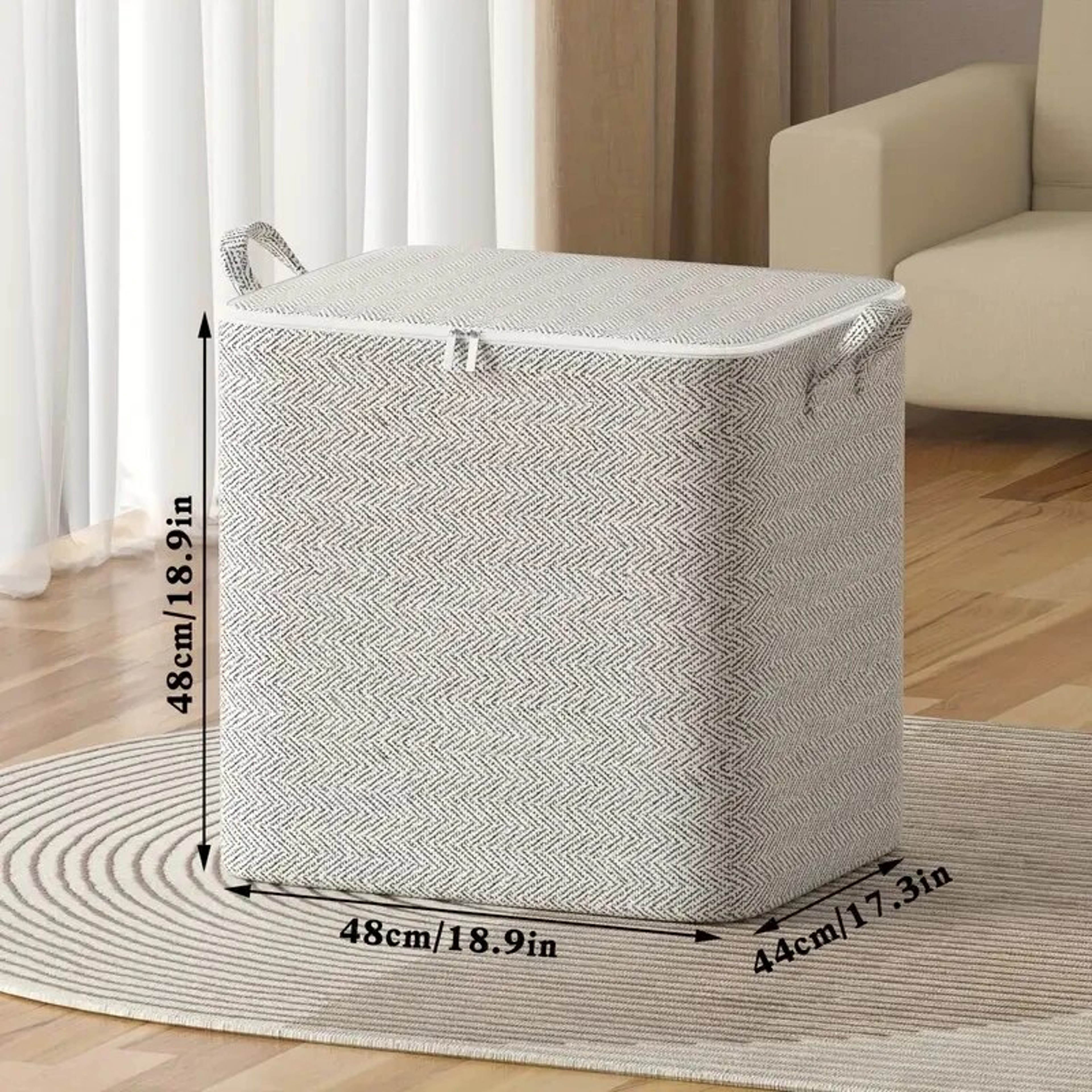 Closet Wardrobe Organizer, Non-woven Material Storage Bag, Large Capacity Household for Quilt, Clothing, Toys – view 9