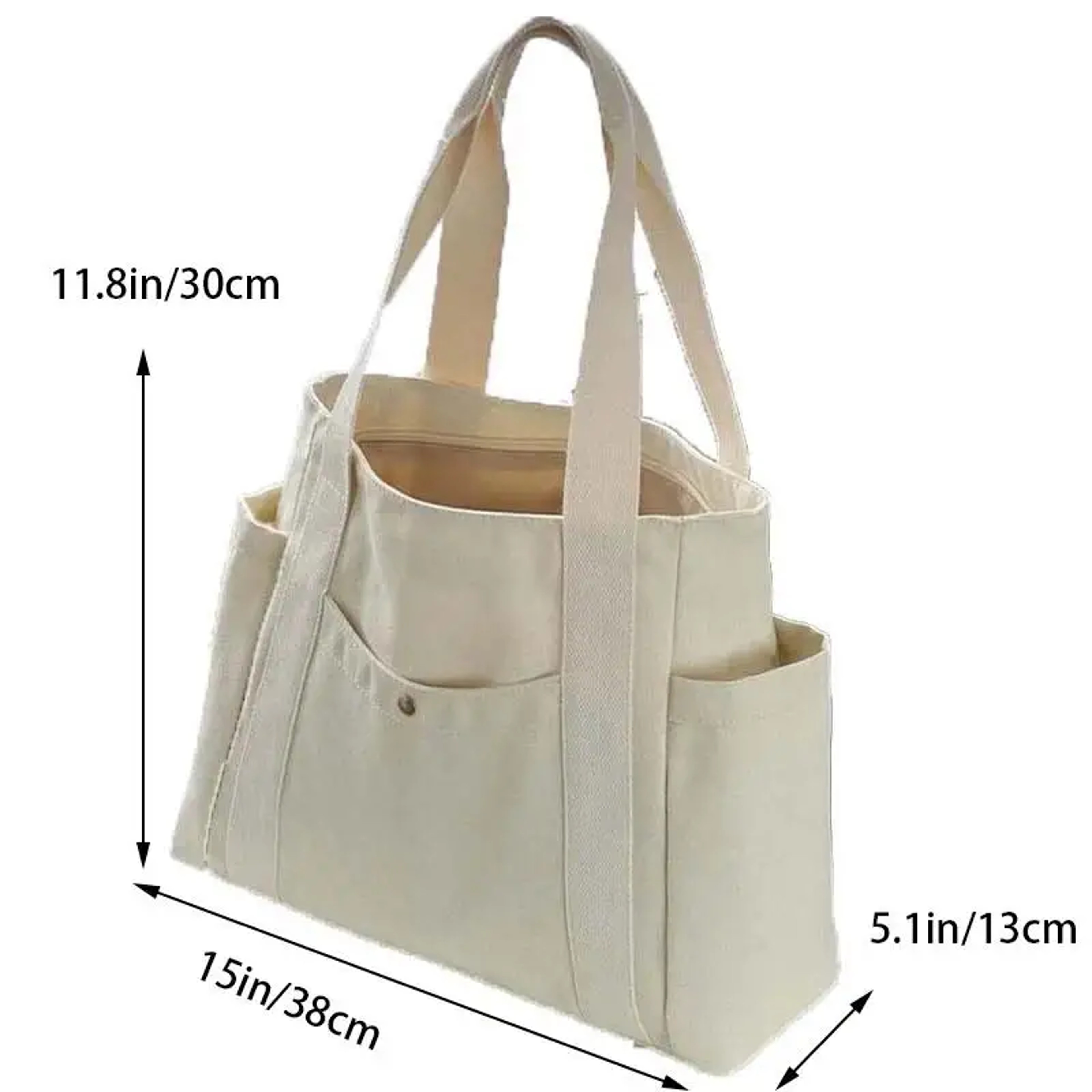 Versatile Canvas Tote Bag, Large Capacity for Work, Student & Commuting Use – view 6
