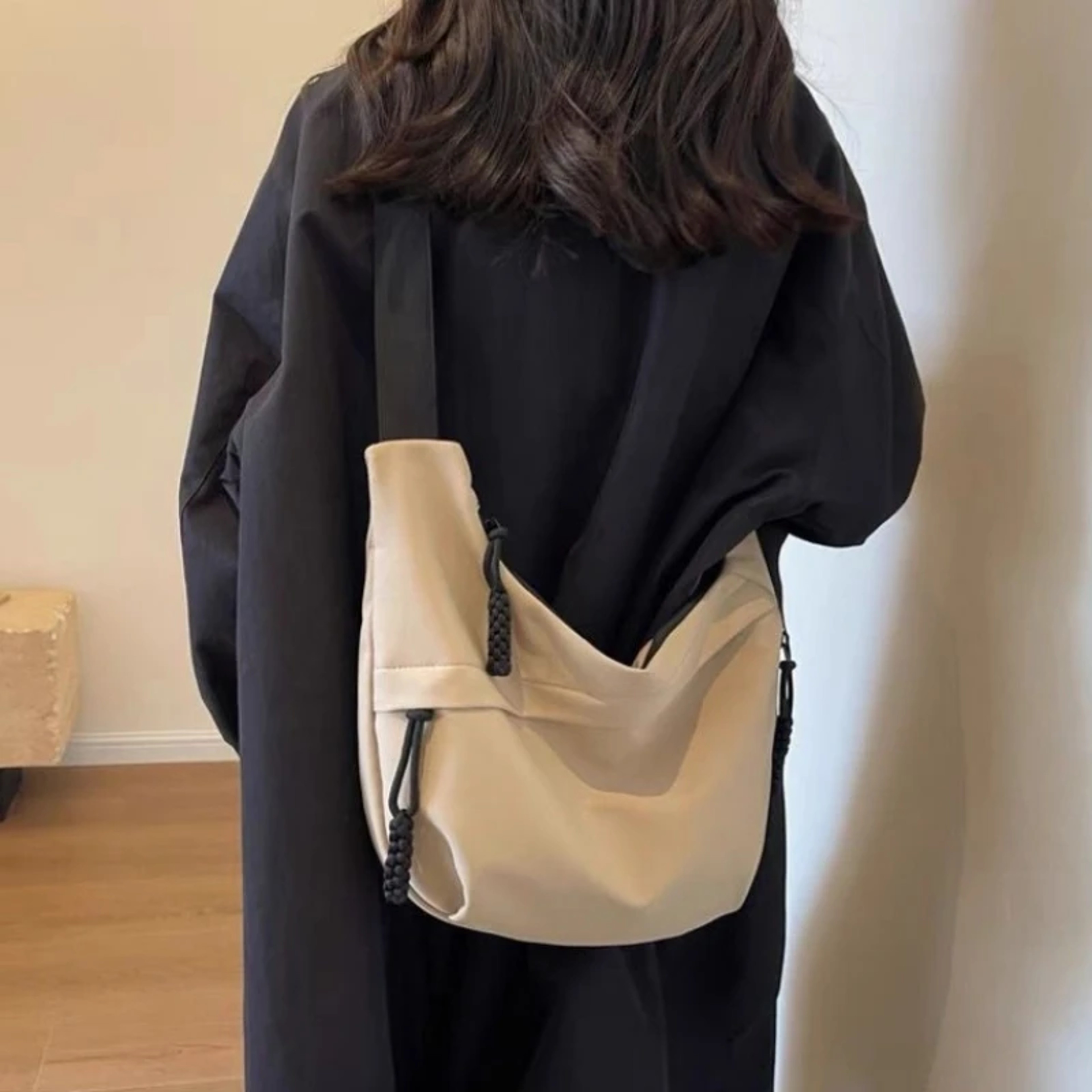 Solid Color Single Shoulder Bag, Nylon Hobos Crossbody, Fashion Casual Women's Tote with Zipper – view 4