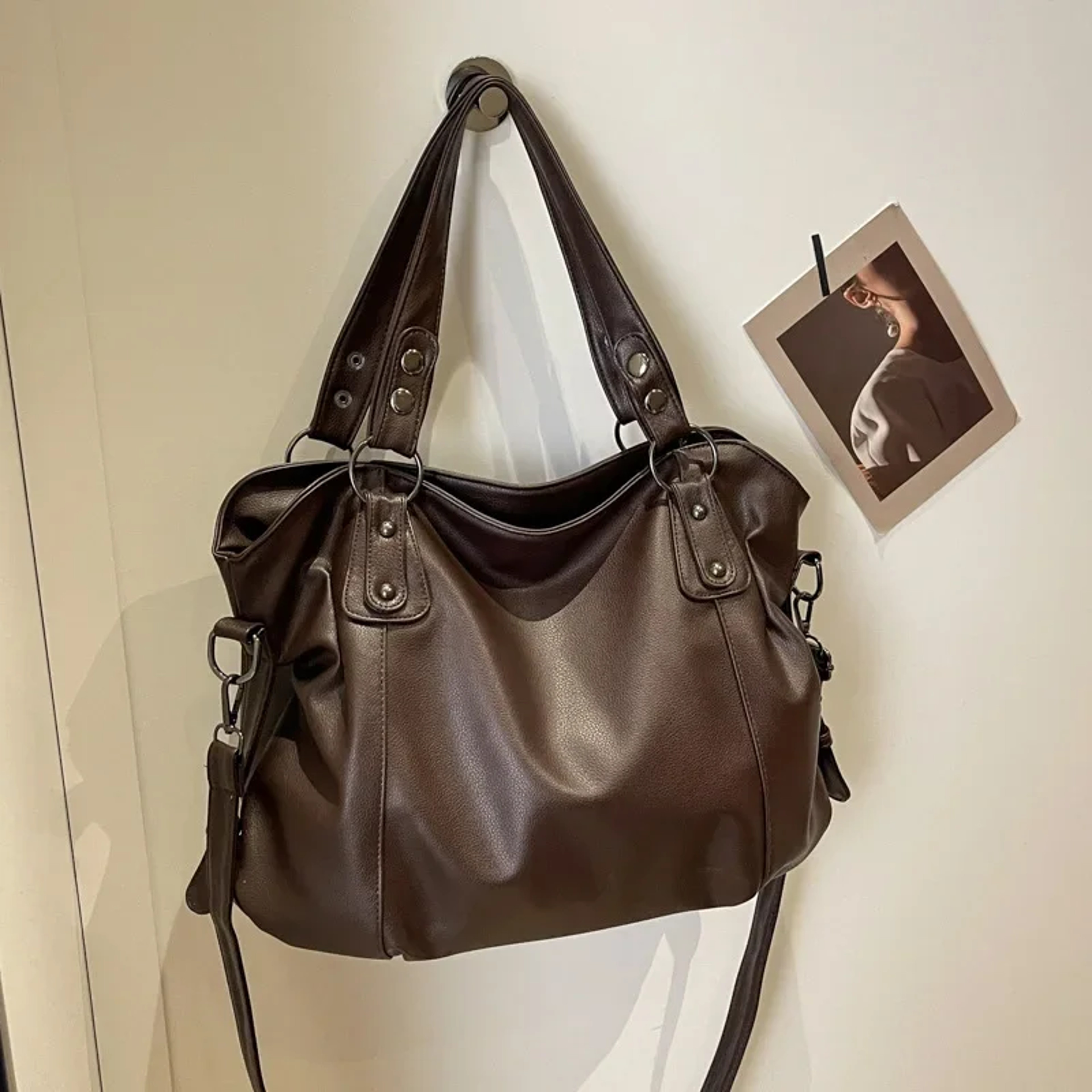 High Quality Contrasting Colors, Soft Interior, Women's Handbags, Fashion Zipper Compartment Shoulder Bags – view 9