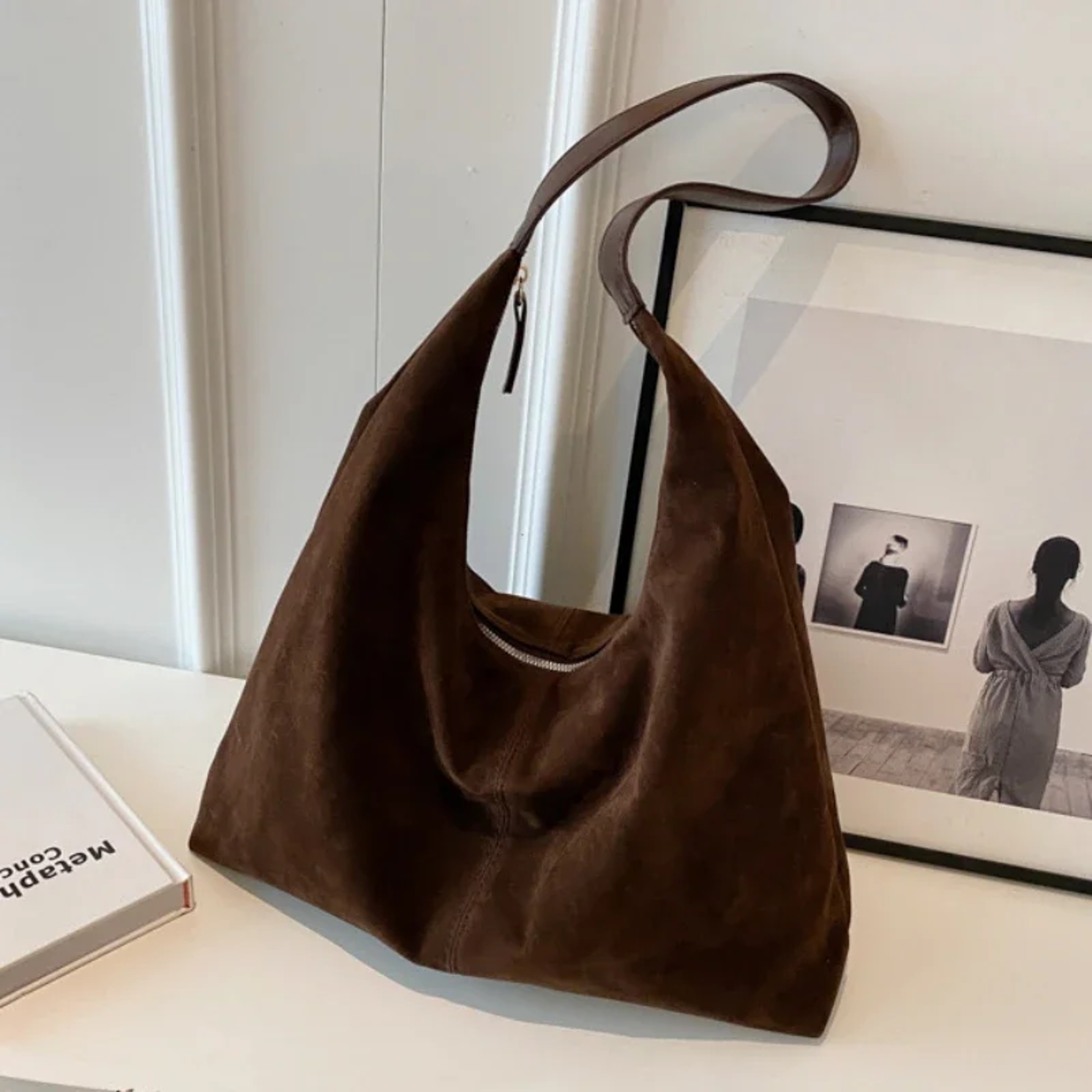 Large Capacity Women Tote Bag Vintage Suede New Fashion Trend Crossbody Bag Autumn Winter Shoulder  0