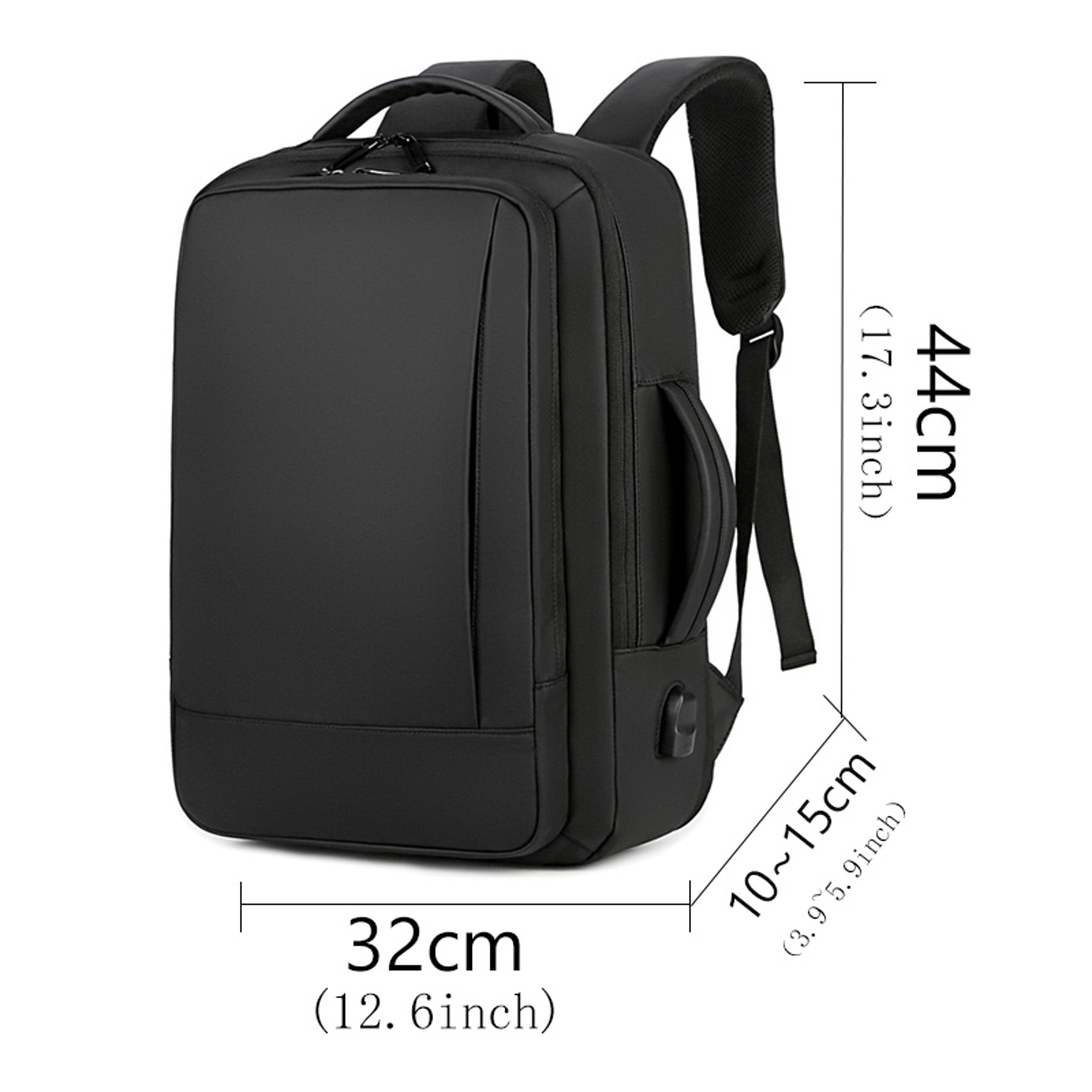 Business Casual Men's Expandable Travel Backpack, Waterproof Fabric, USB Charging, Ideal for Work and Daily Commute – view 2