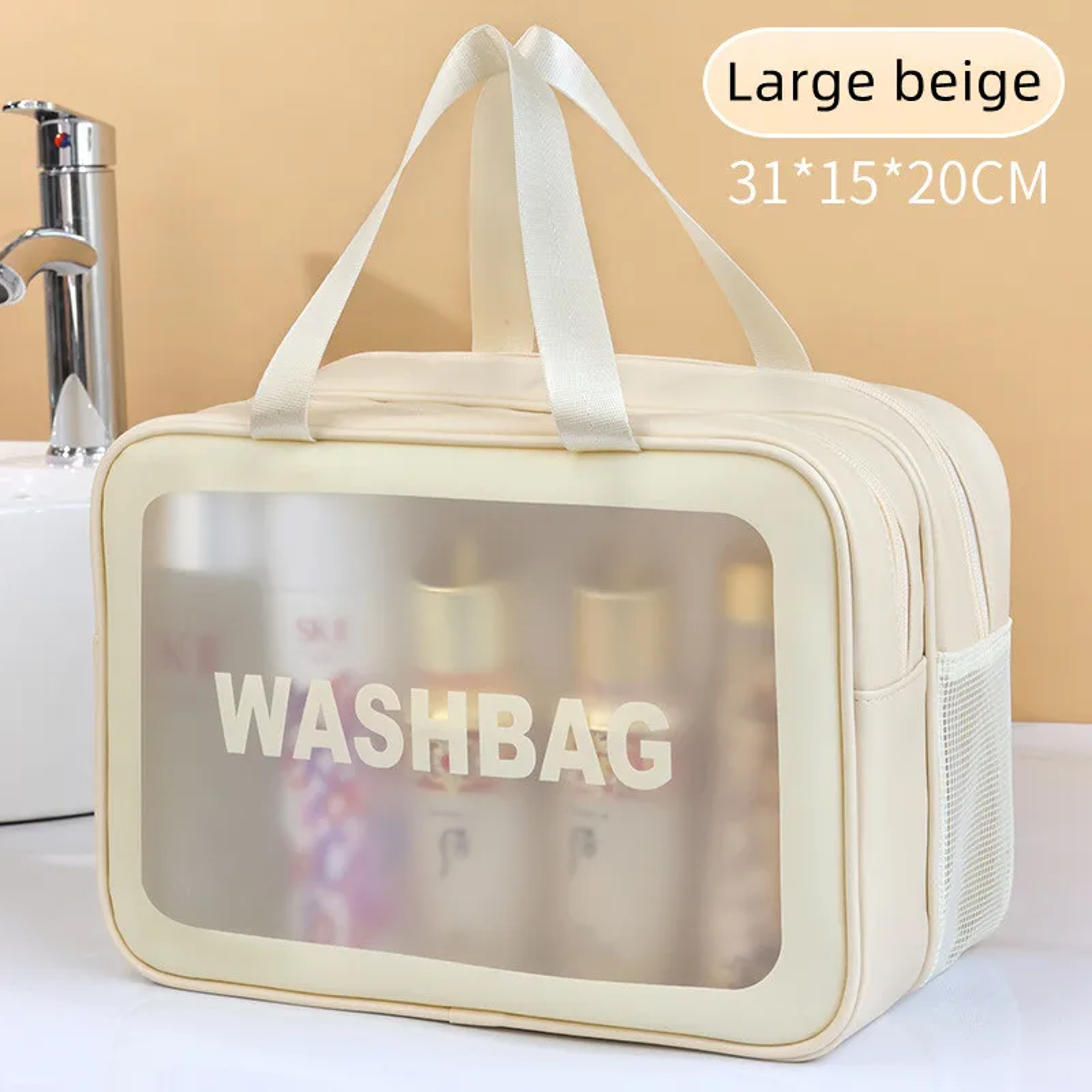 Double Transparent PU, Dry Wet Separation, Travel Makeup Bag Portable, Cosmetic Storage Bag, Washing Bag – view 14
