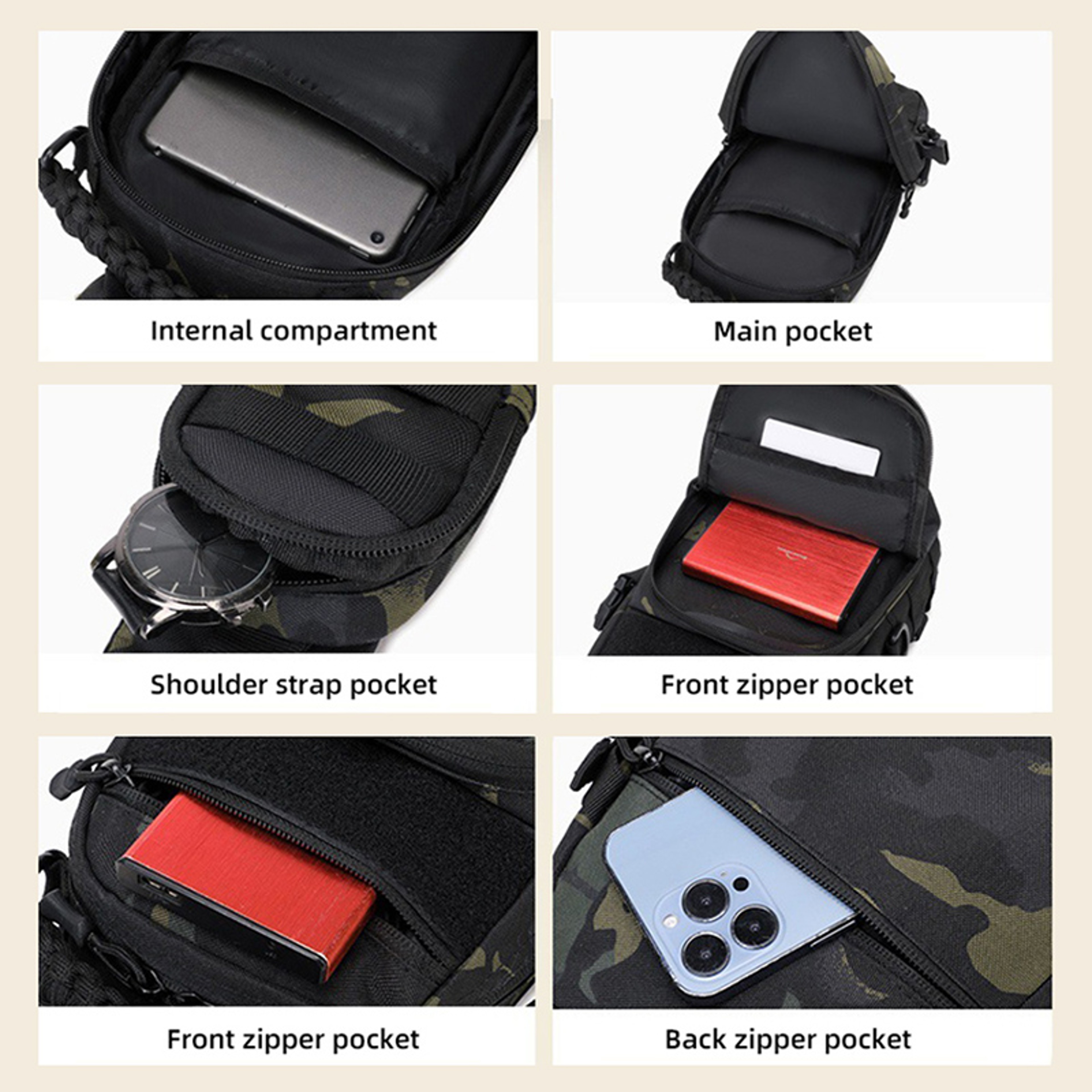 Outdoor Hiking Climbing Backpack, Tactical Camping Chest Bag, Sport Shoulder Sling Fanny Pack for Men – view 5