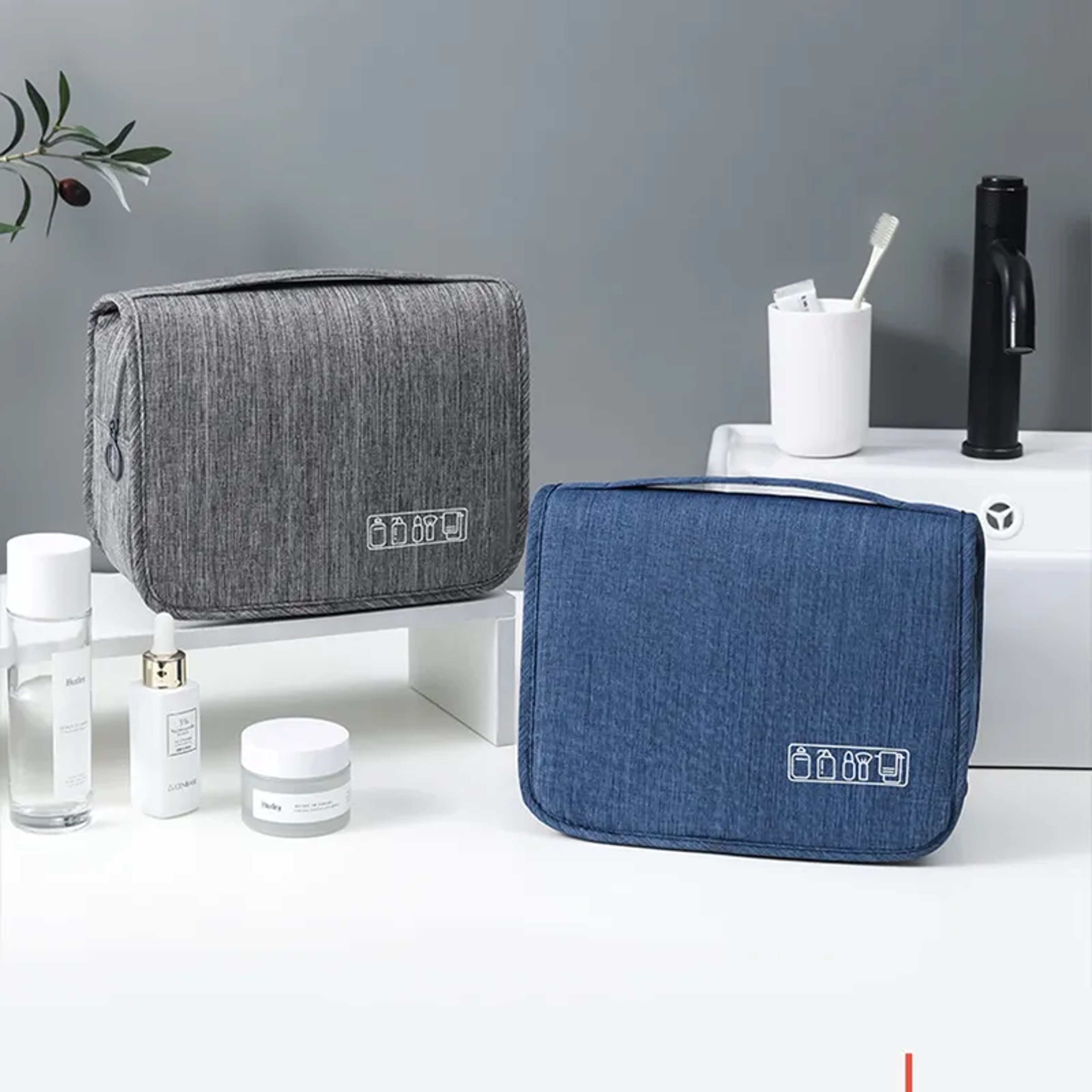 Waterproof Hanging Toiletries Organizer, Oxford Fabric Men, Travel Wash Pouch, Women Cosmetic Bag, Business Portable Bag – view 3