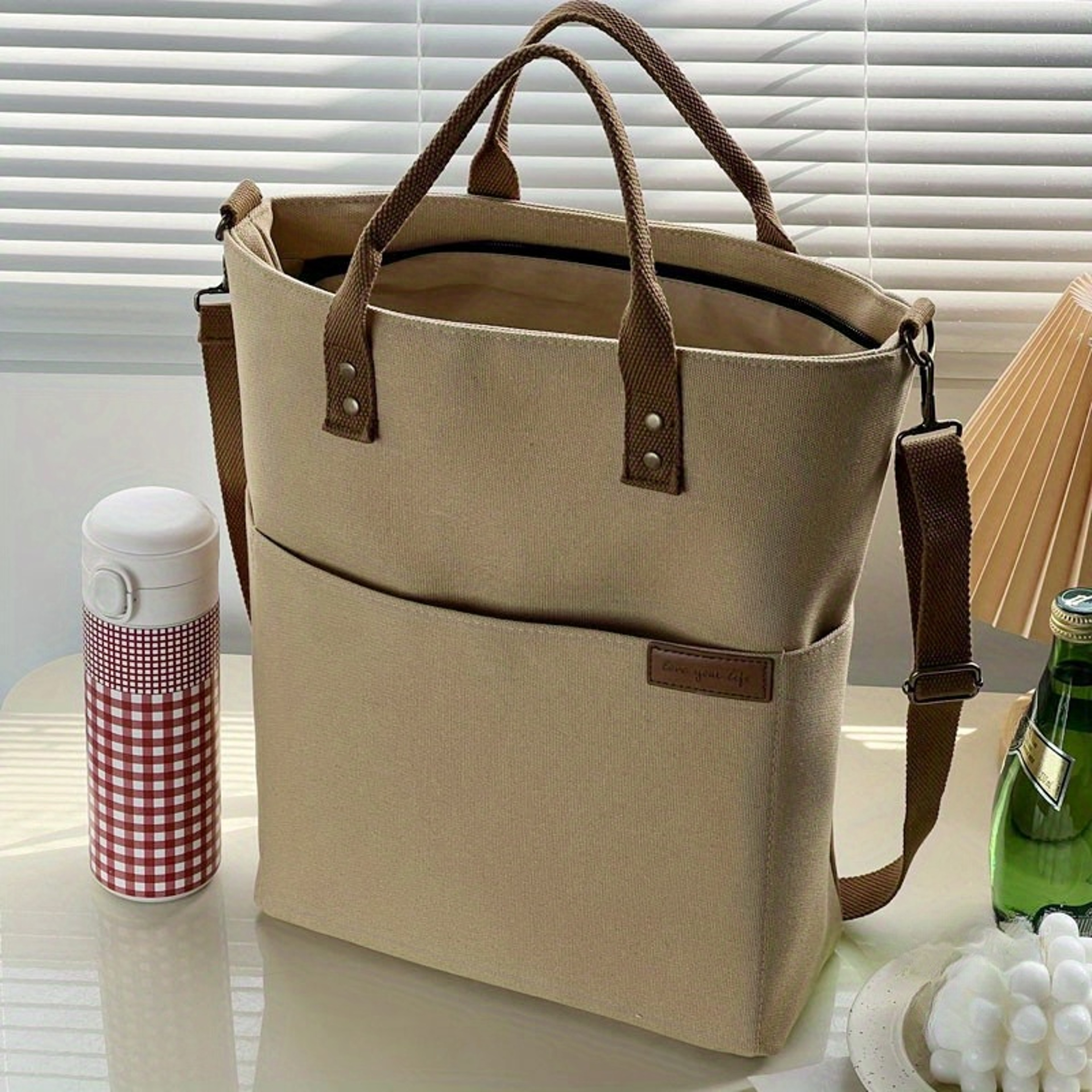 European Style Canvas Tote Bag High Quality Shoulder Bag Everyday Versatile Crossbody With Zipper C 3