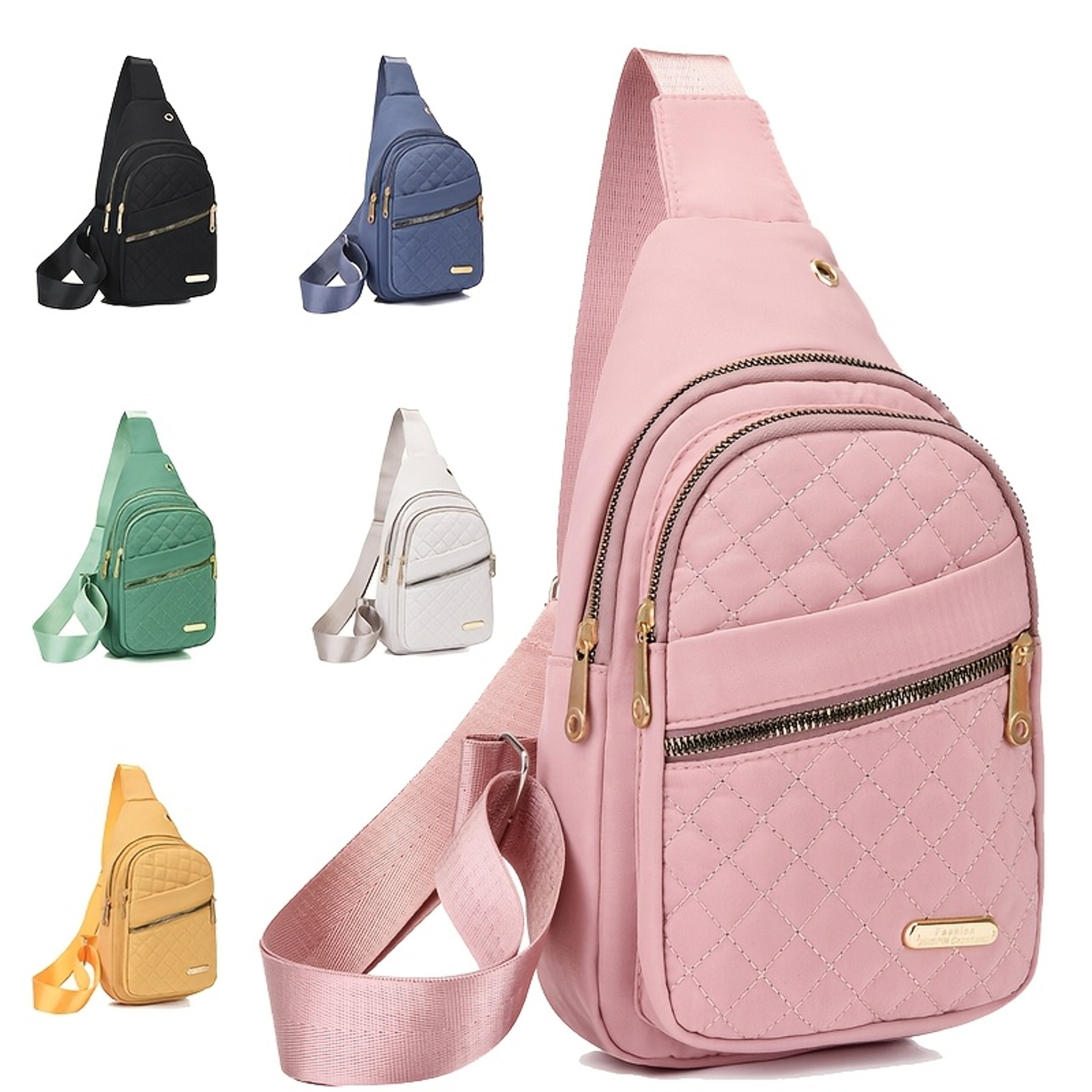 Foldable Portable Lightweight Quilted Chest Bag Trendy Versatile Tote Ideal Shoulder Bag For Outdoo 0