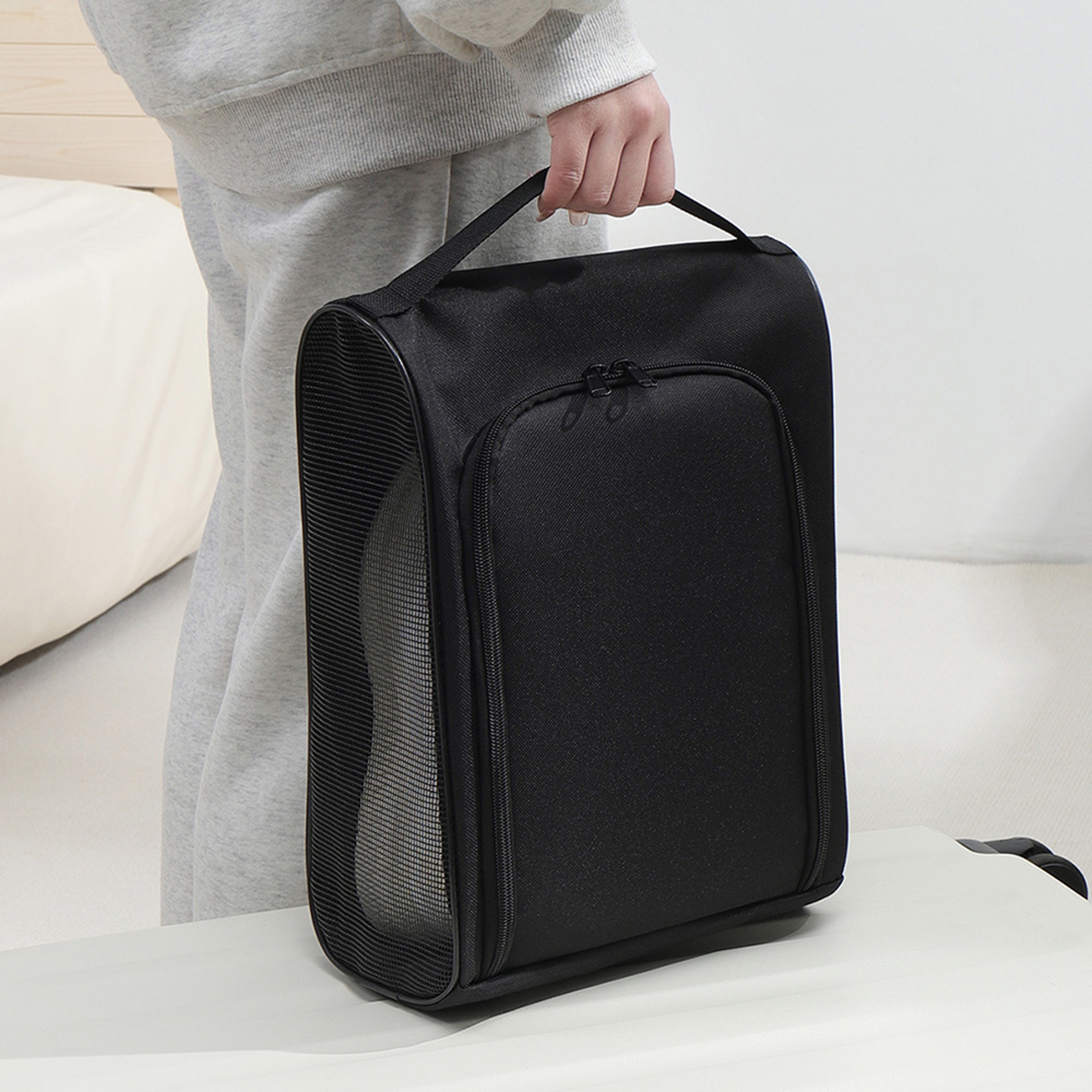 Travel Shoe Storage Bag Black Oxford Cloth Portable Business Slipper Bag Football And Basketball Sh 0