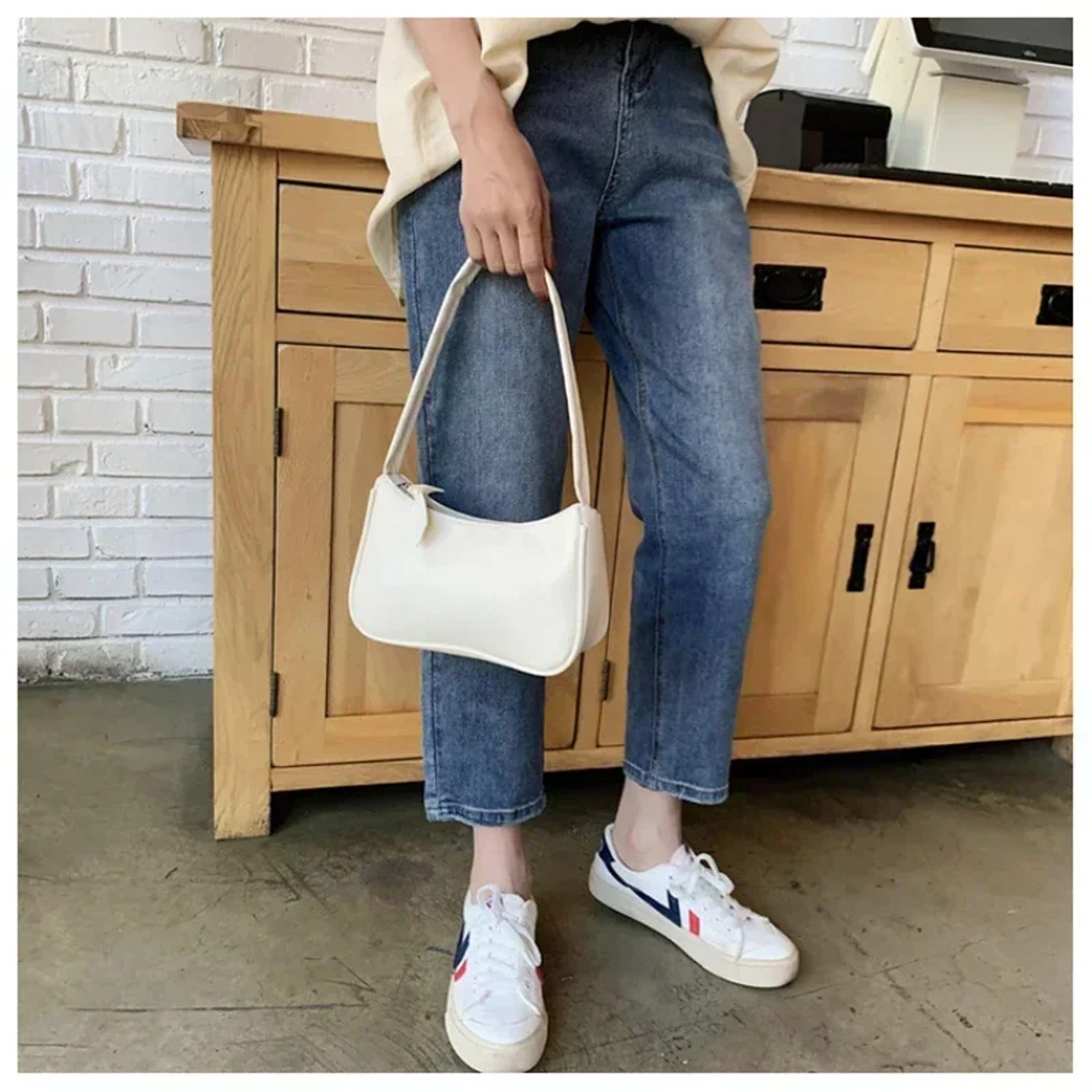 Soft Leather Women Shoulder Underarm Bags Casual Solid Color Small Top-Handle Handbags Ladies Fashion Shoulder Bags – view 3