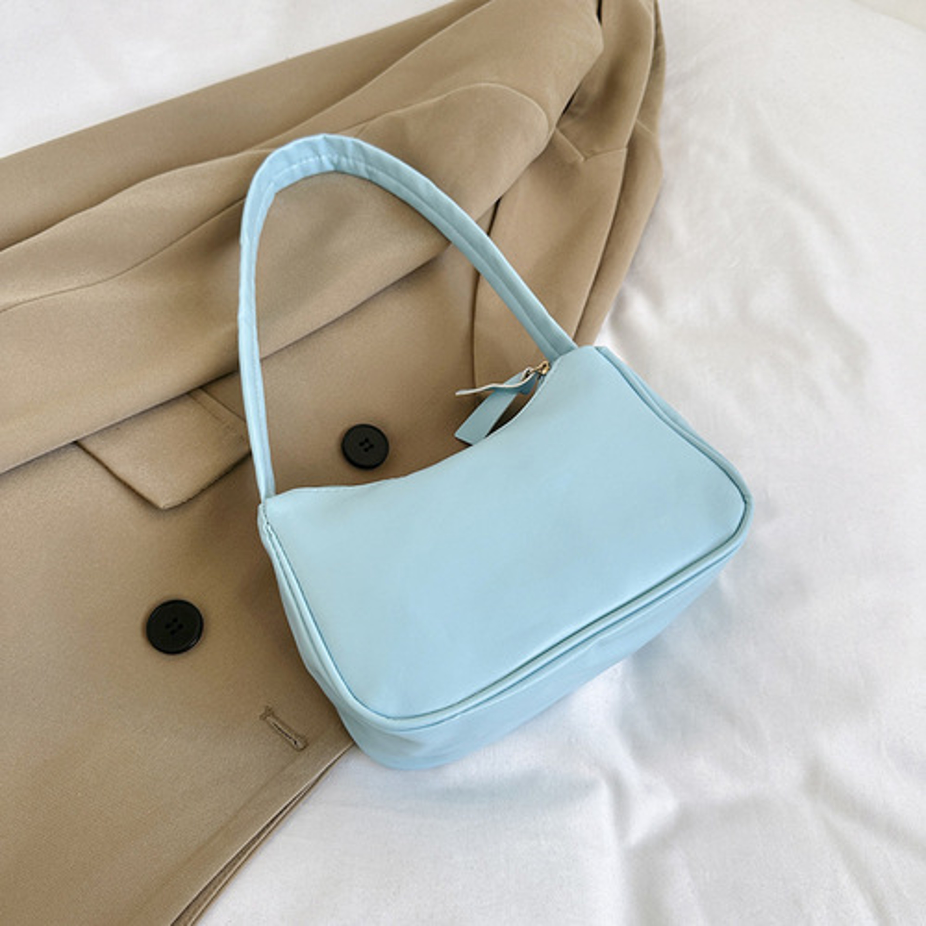 Soft Leather Women Shoulder Underarm Bags Casual Solid Color Small Top-Handle Handbags Ladies Fashion Shoulder Bags – view 9
