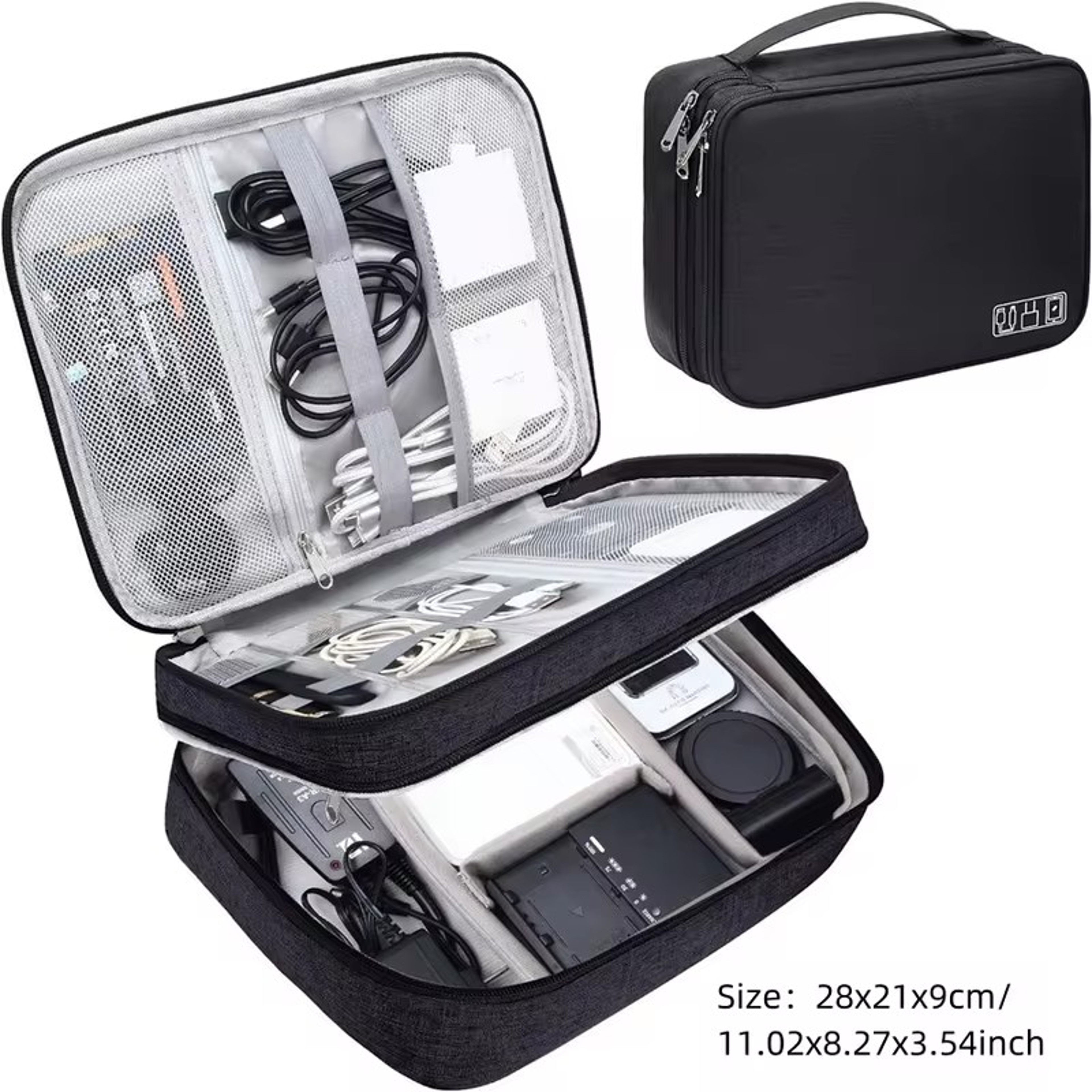 Portable Waterproof Digital Organizer, Travel Cable Storage Bag, USB Charger Plug, Electronic Cable Organizer – view 8