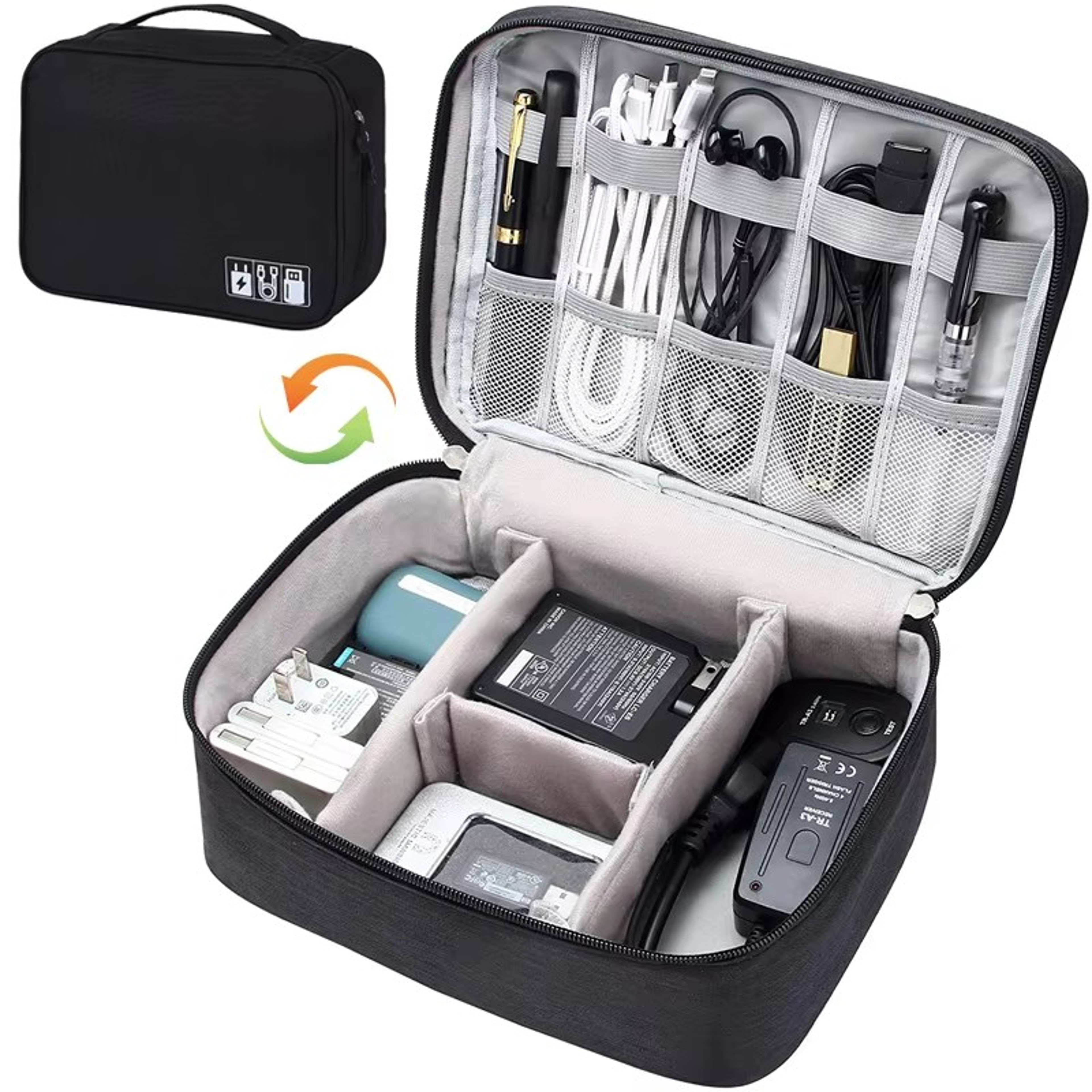 Portable Waterproof Digital Organizer, Travel Cable Storage Bag, USB Charger Plug, Electronic Cable Organizer – view 12