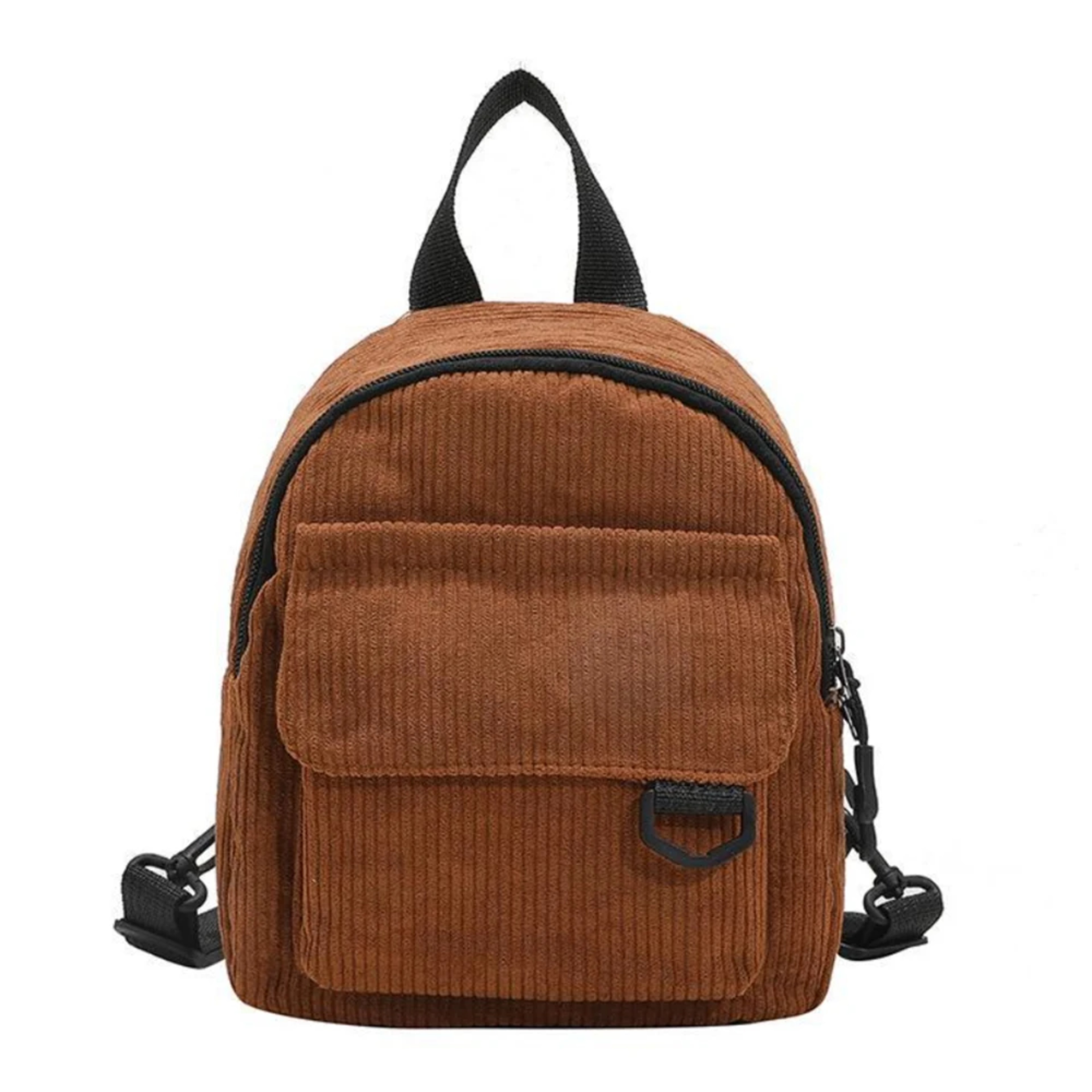 Corduroy texture, mini backpack ins, versatile backpack, super popular cute, commuting makeup bag, student bag – view 7
