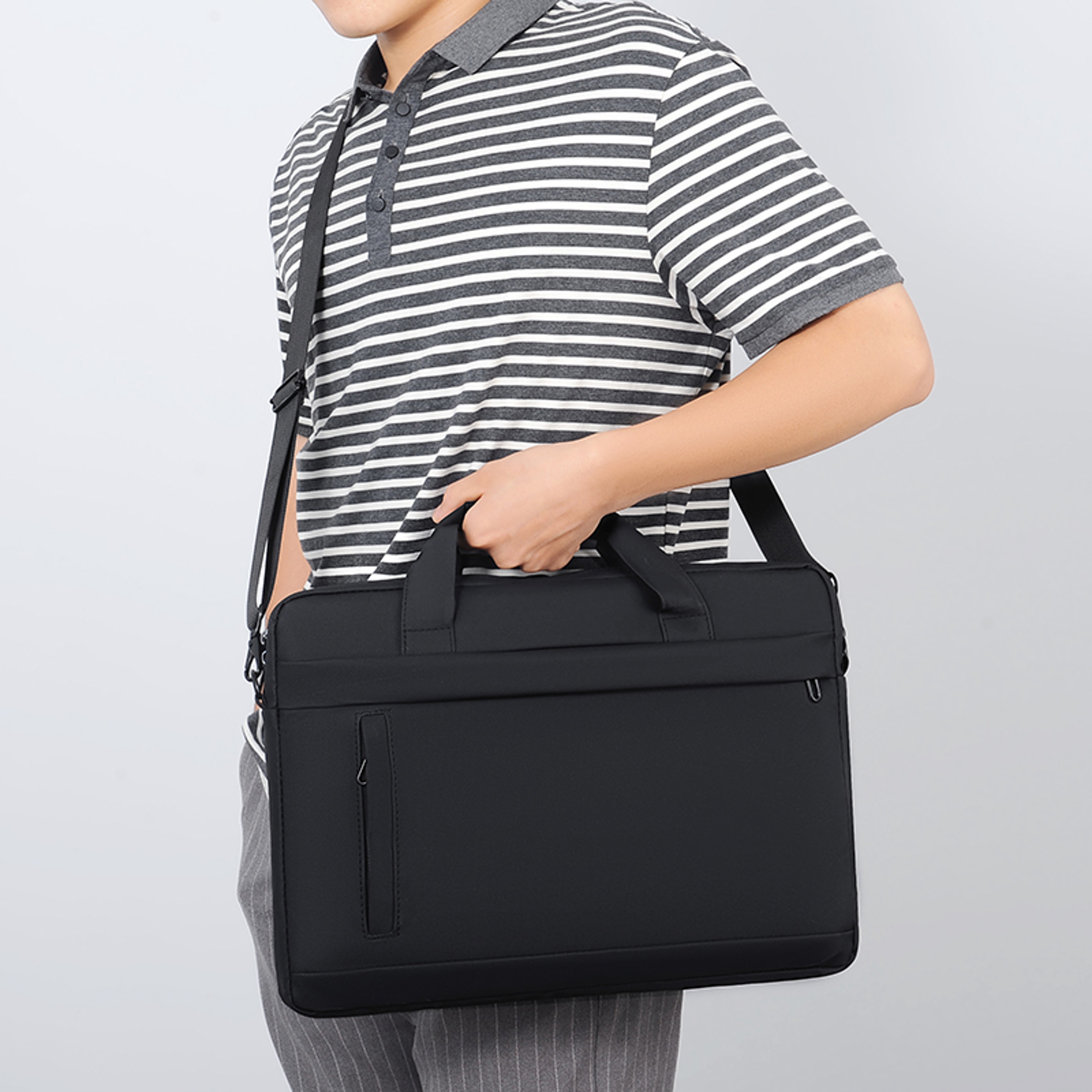 Business Briefcase, Laptop Tote Bag, Zipper Closure, Adjustable Shoulder Straps, Perfect for School and Office – view 5