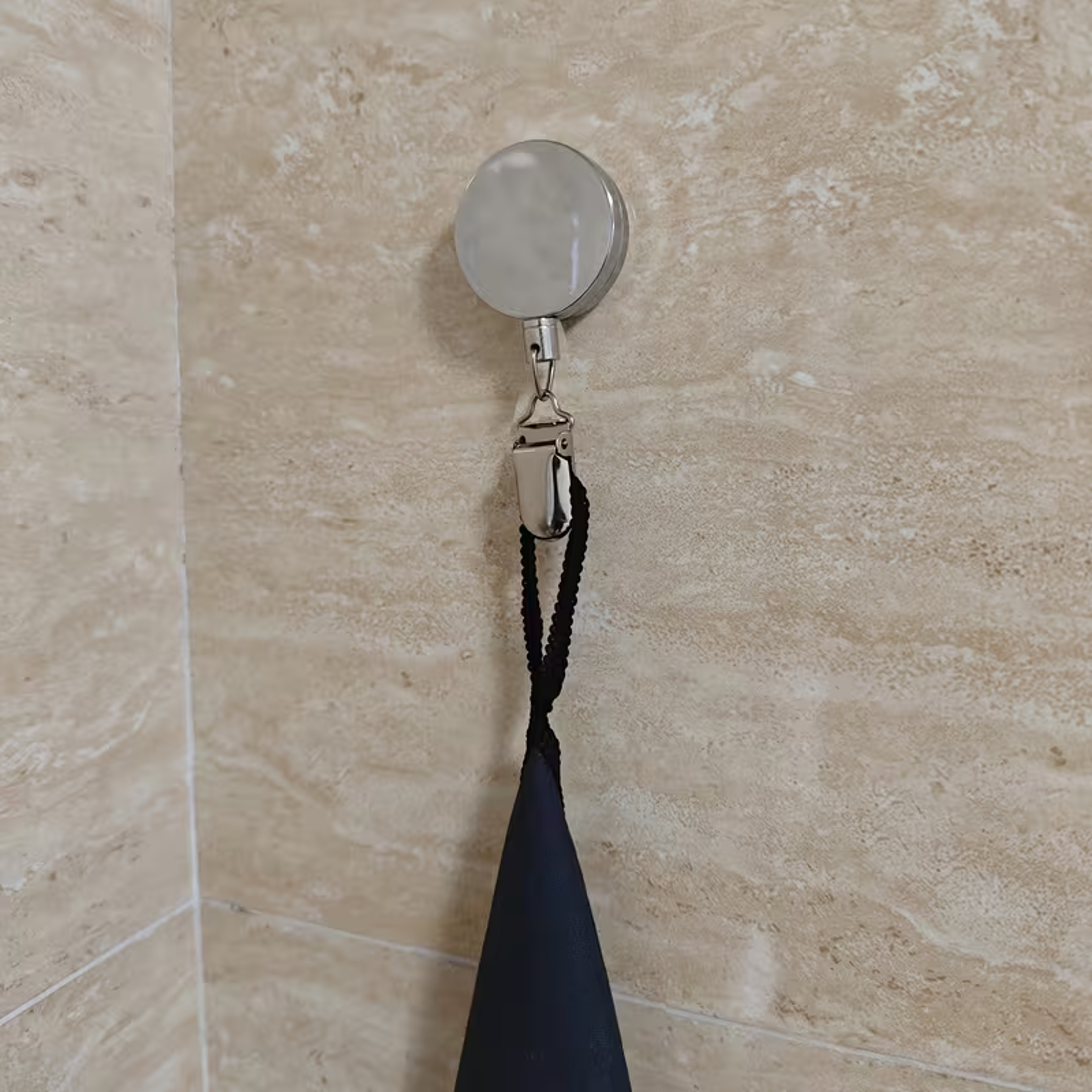 Automatic Retractable Self Adhesive Towel Rack No Drill Wall Mounted Clip Holder Organizer 3