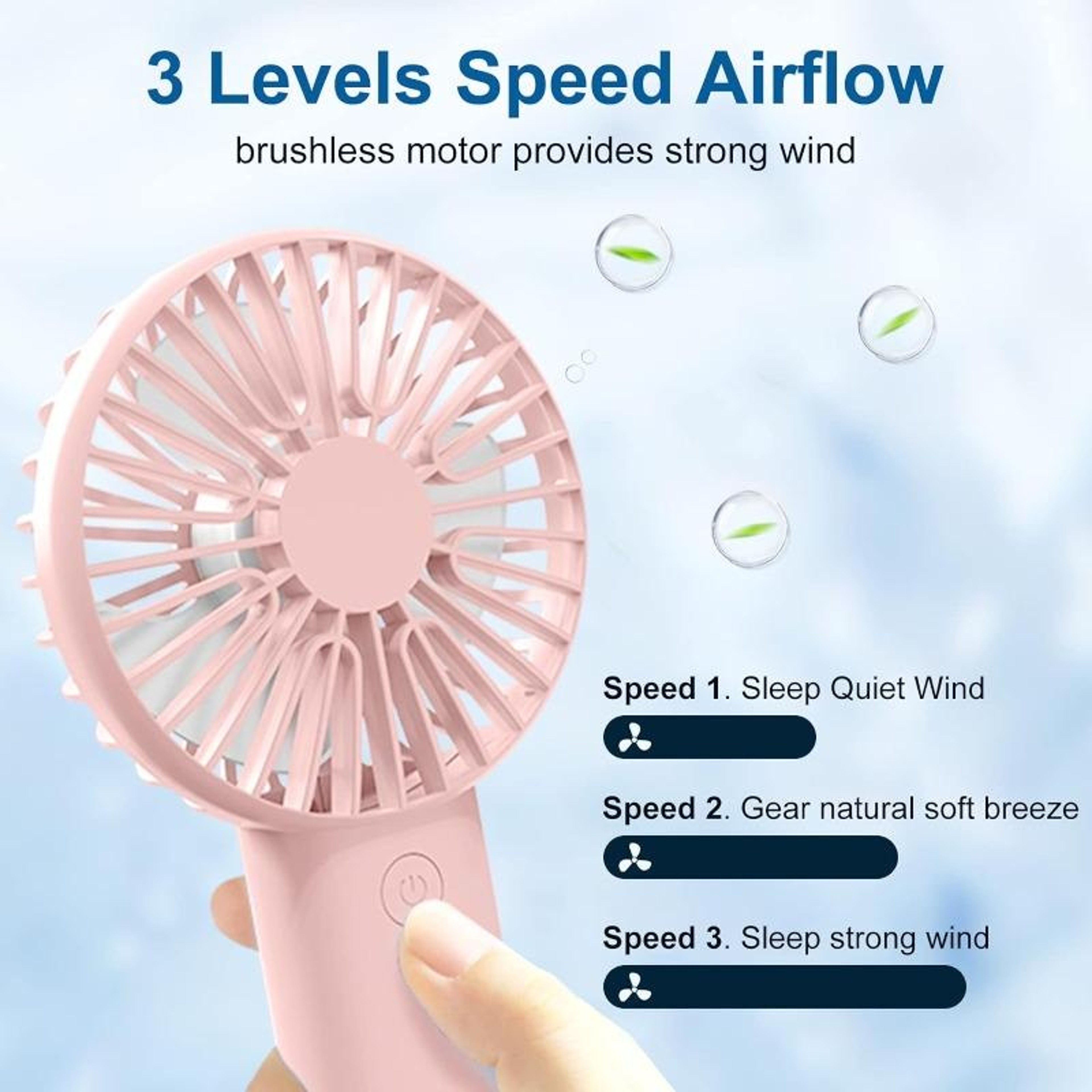 Stand Portable Mini Fan USB Rechargeable Handheld Fan With Phone Holder 3