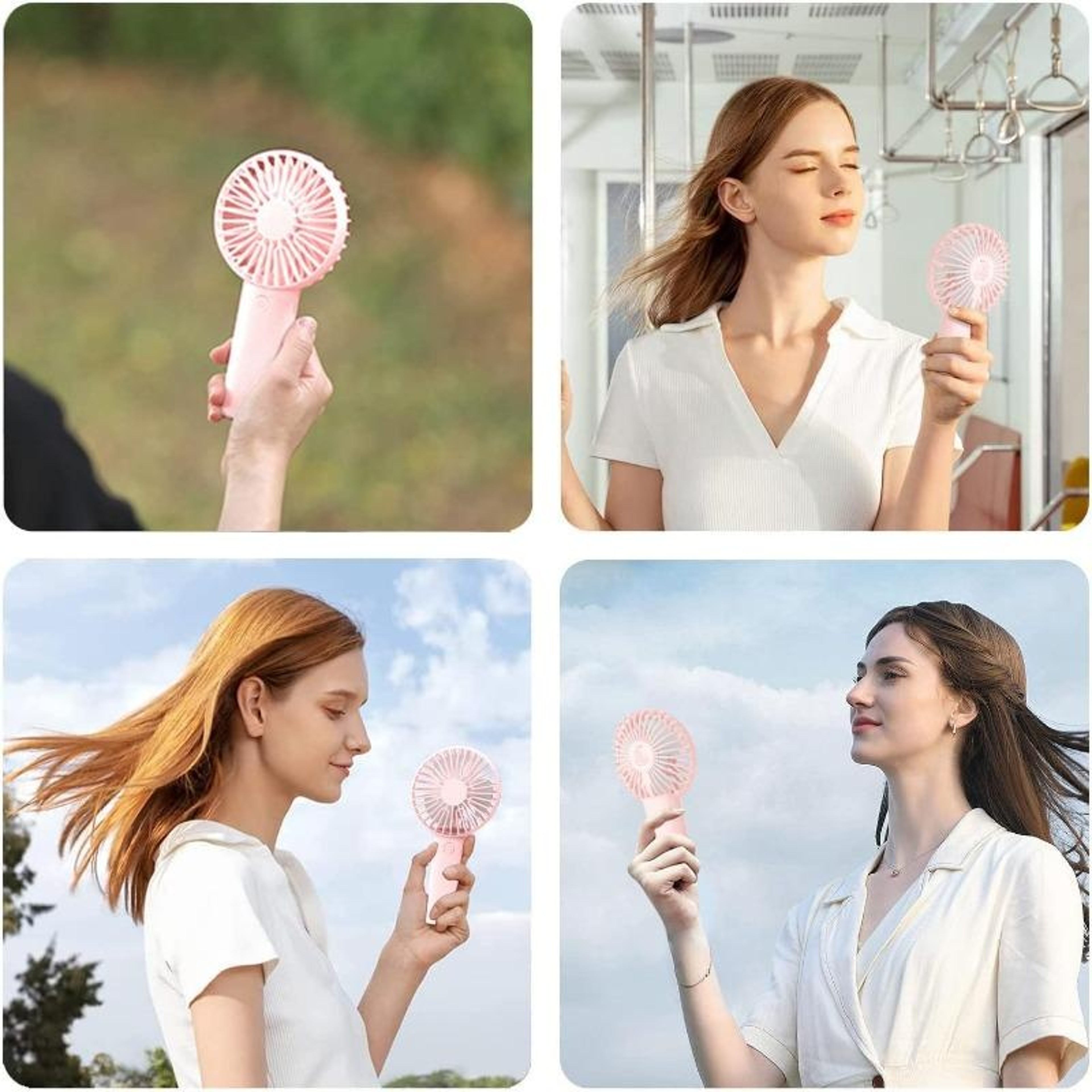 Stand Portable Mini Fan USB Rechargeable Handheld Fan With Phone Holder 5