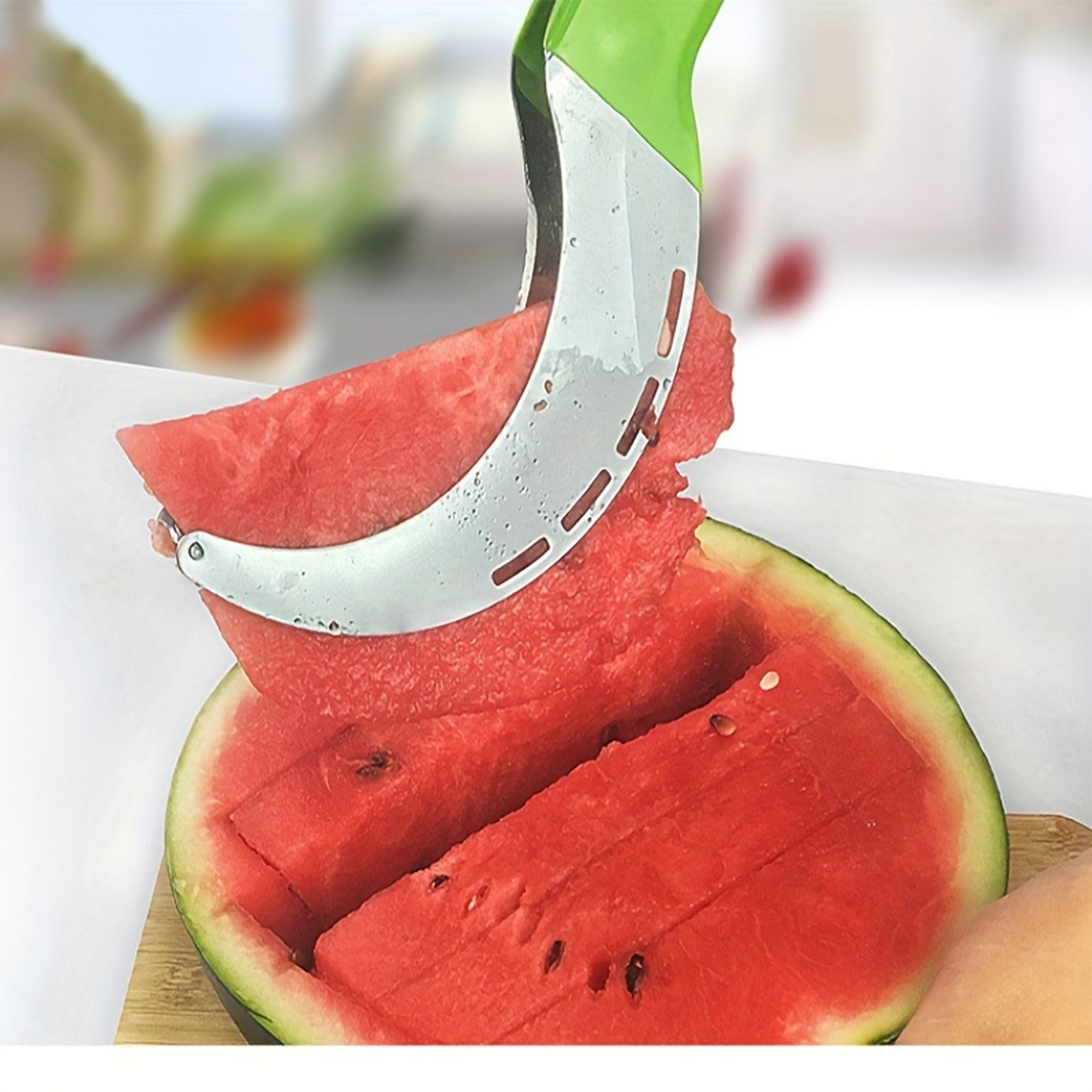 Stainless Steel Watermelon Slicer  Fruit Cutter For Fast Clean Kitchen Prep 1