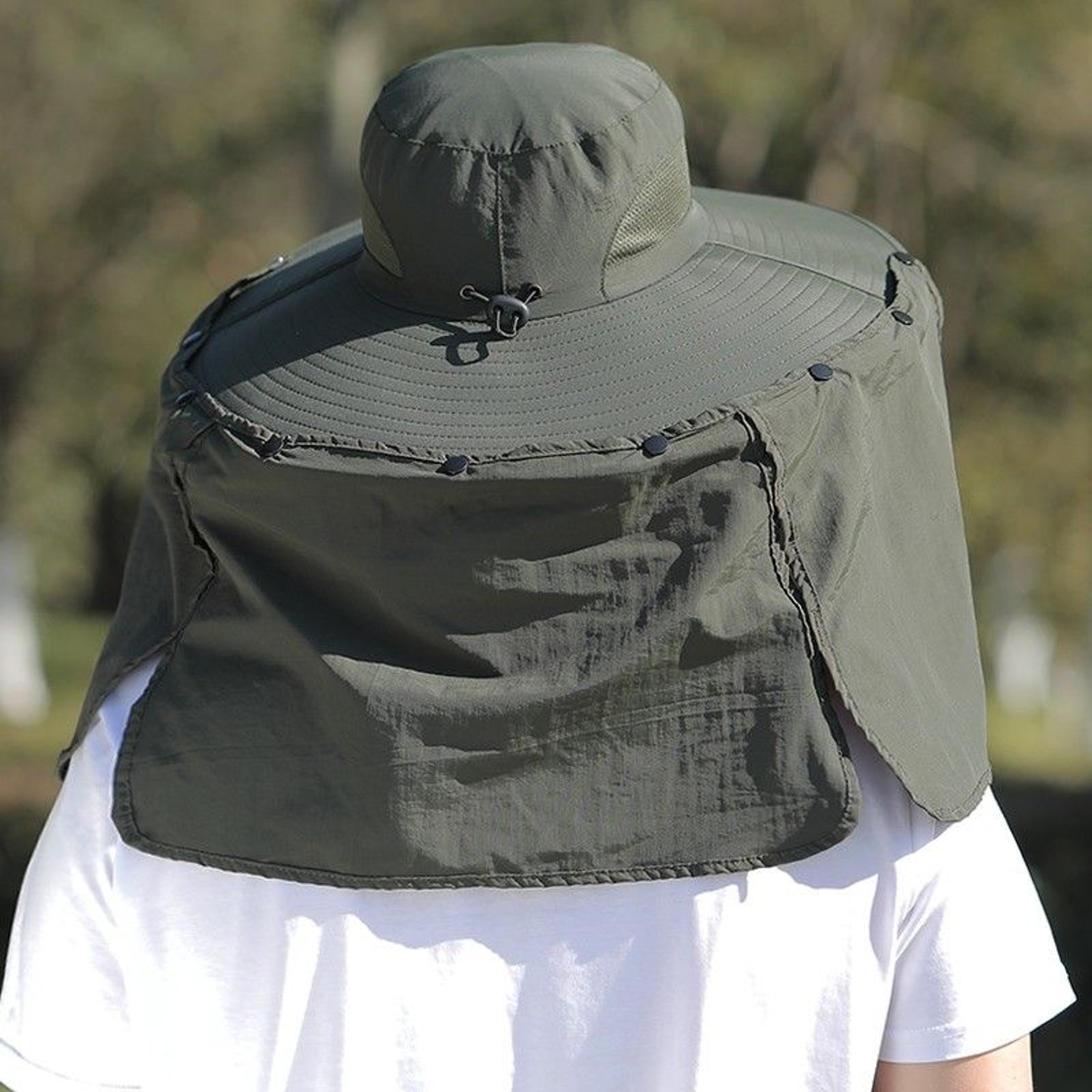Wide Brim Sun Hat With Removable Neck Flap UV Protection Fishing Hat For Hiking  Outdoor Adventures 5
