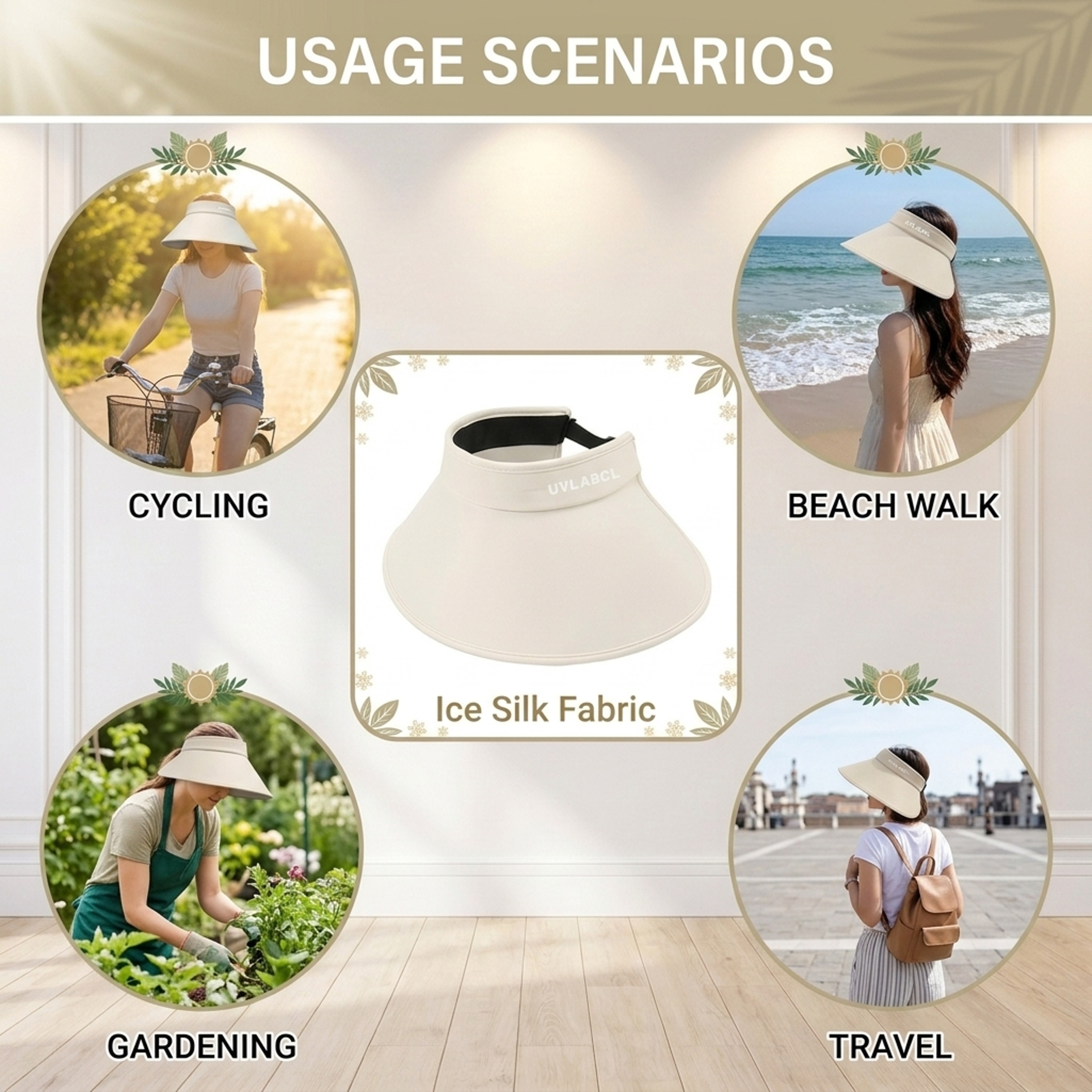 Wide Brim UV Protection Sun Hat Foldable Ponytail Beach Visor for Women Outdoor Travel – view 5