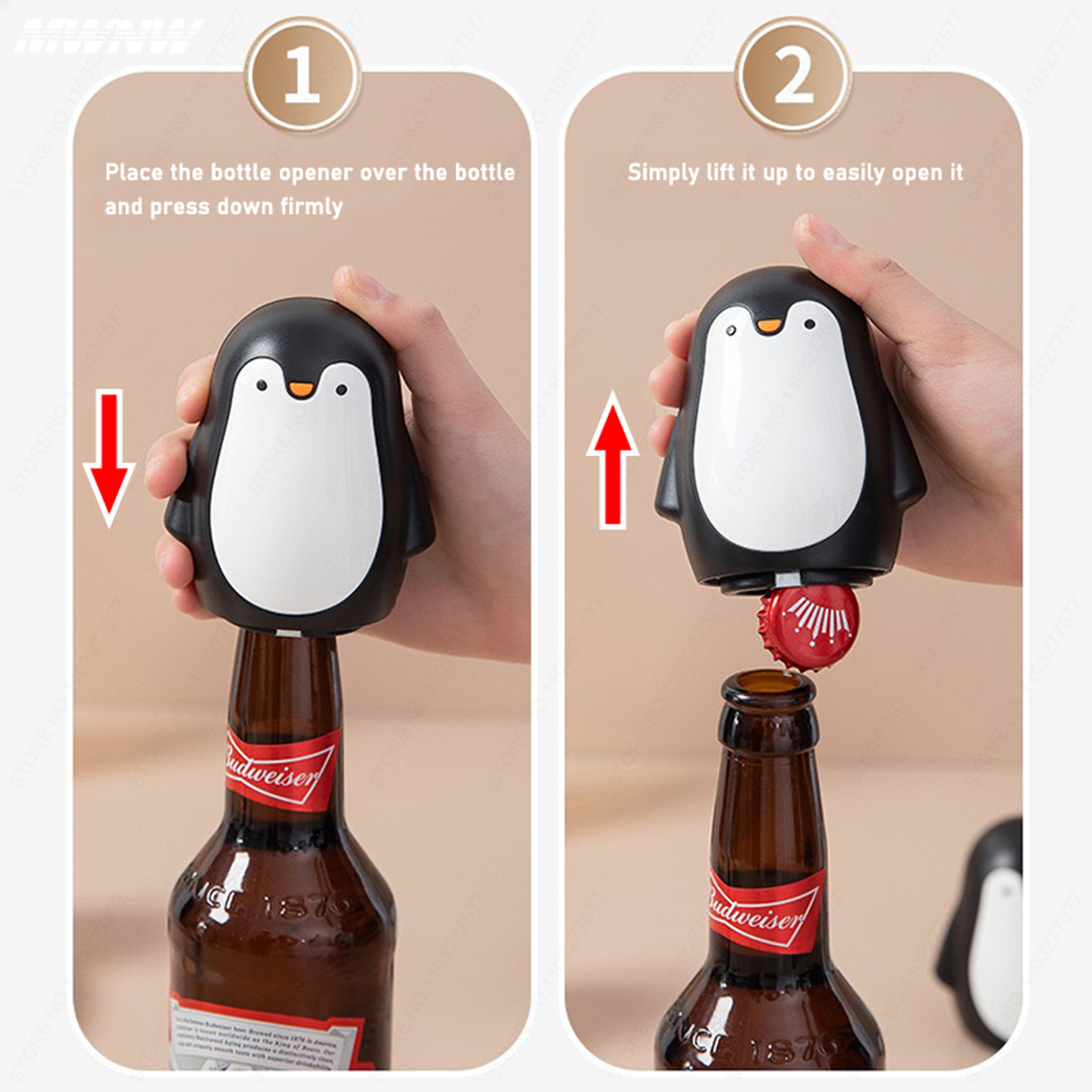 Penguin Automatic Magnetic Bottle Opener With Cap Catcher For Beer  Soda Bottles 2