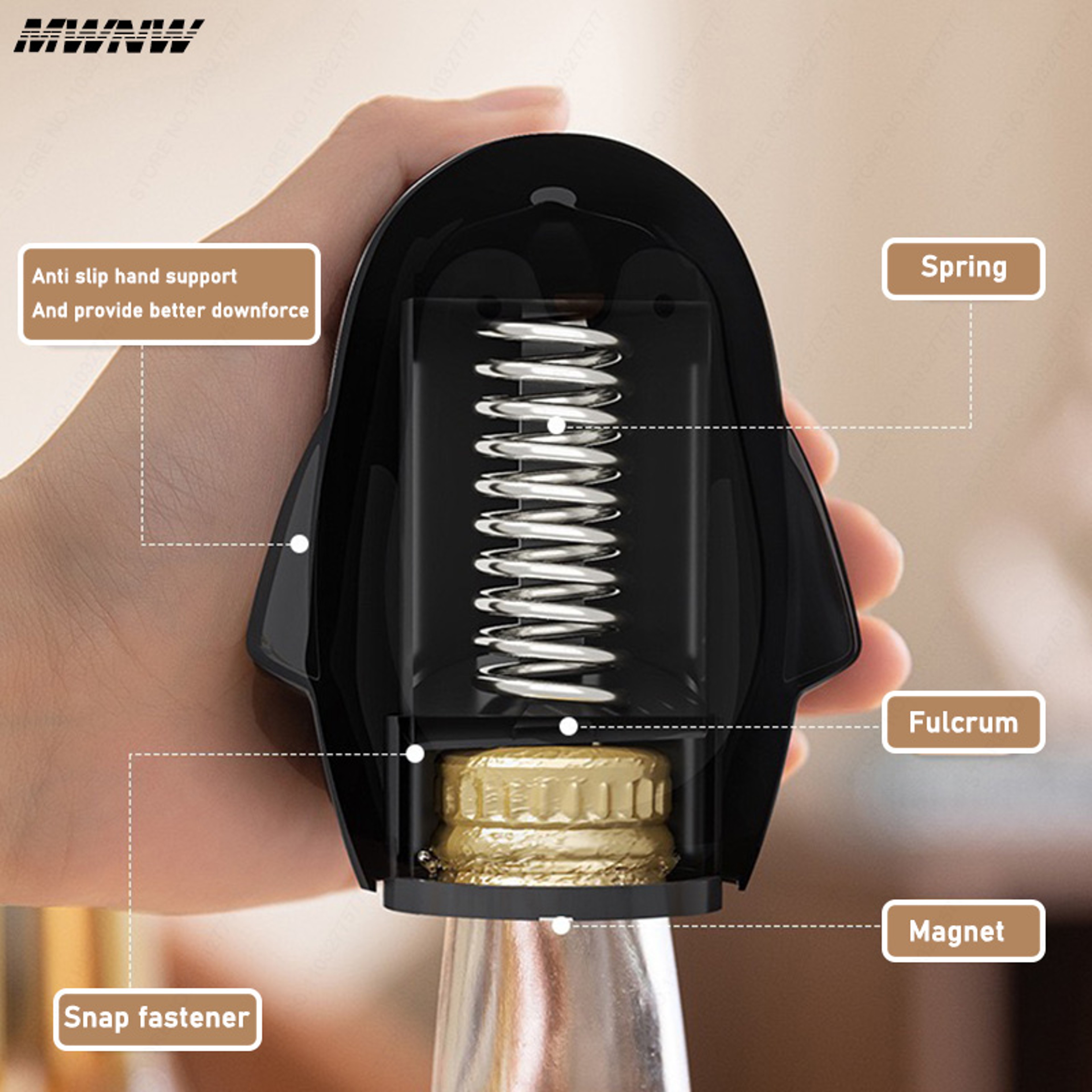 Penguin Automatic Magnetic Bottle Opener With Cap Catcher For Beer  Soda Bottles 4