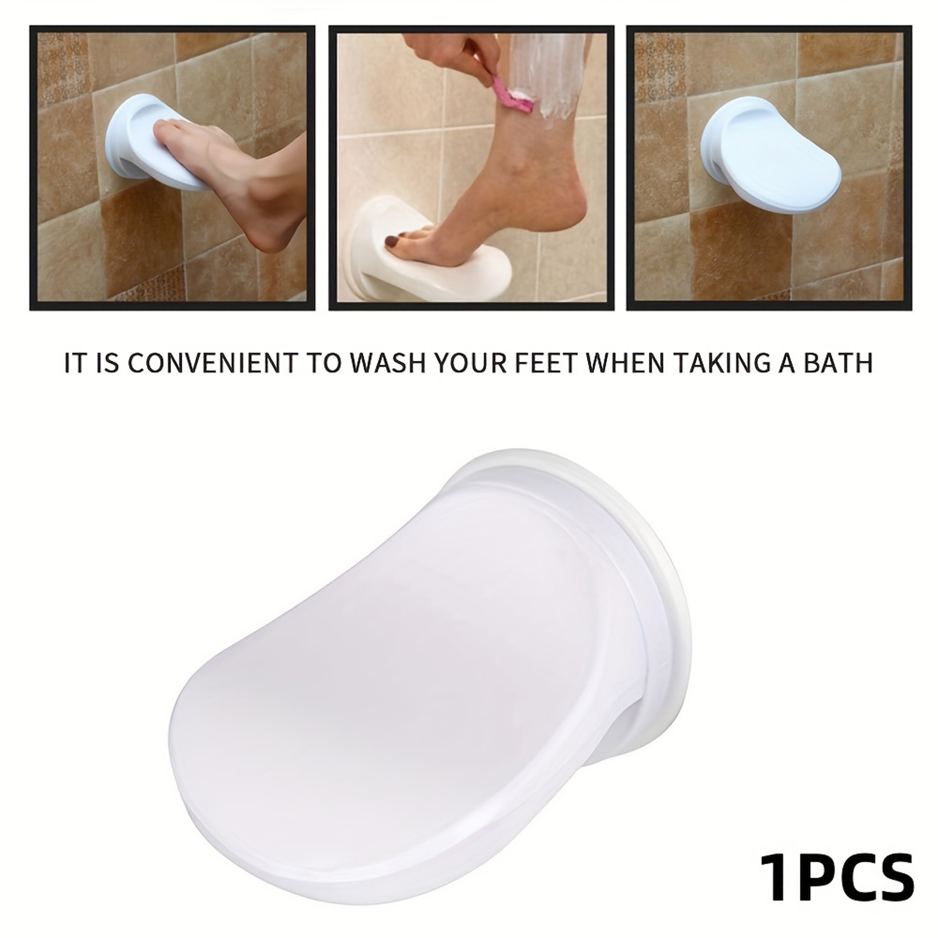 Non Slip Shower Foot Rest Wall Mounted Shaving Foot Stool With Strong Adhesive Grip 3