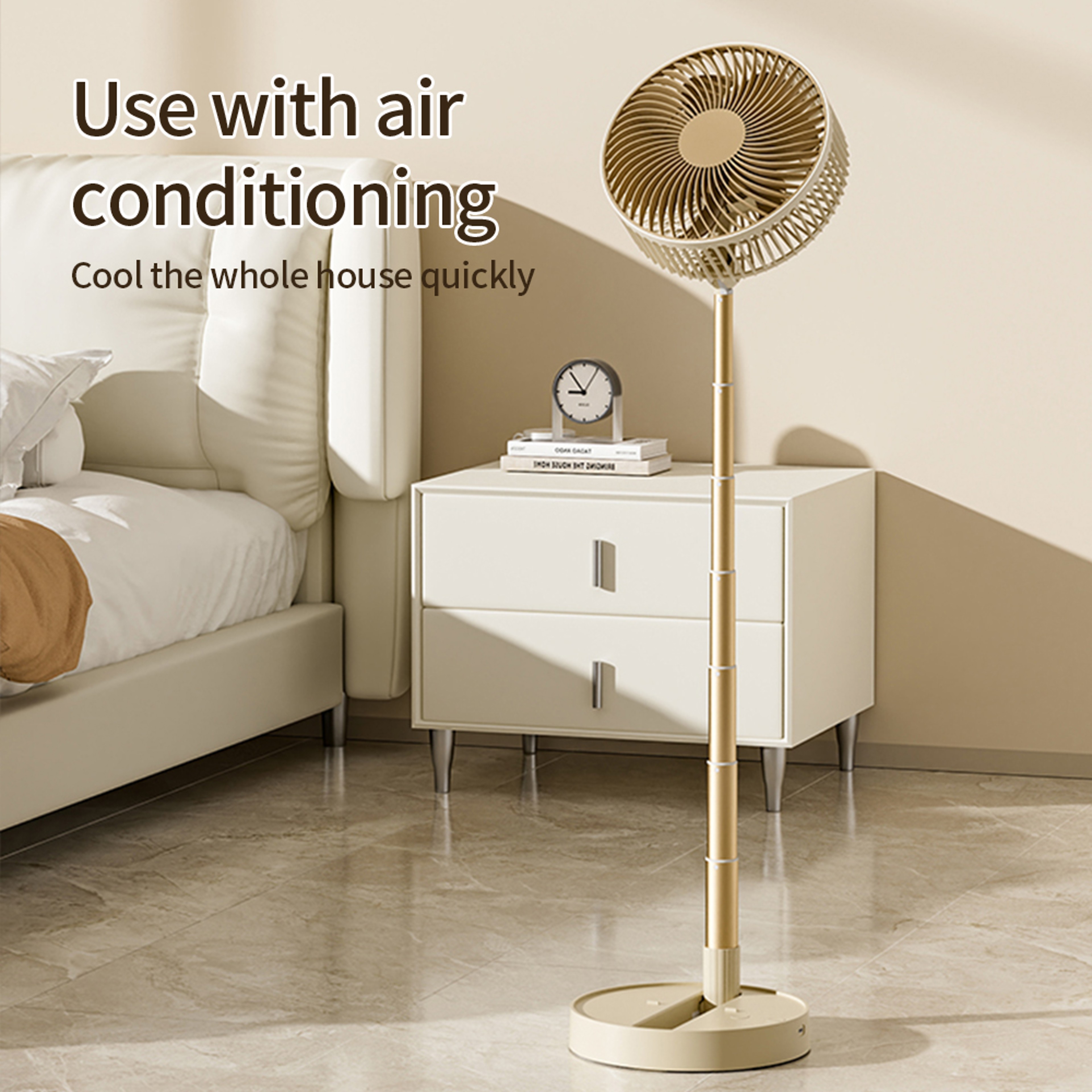 Portable Rechargeable Fan With Foldable Stand USB Desk Fan Speeds  Timer 2