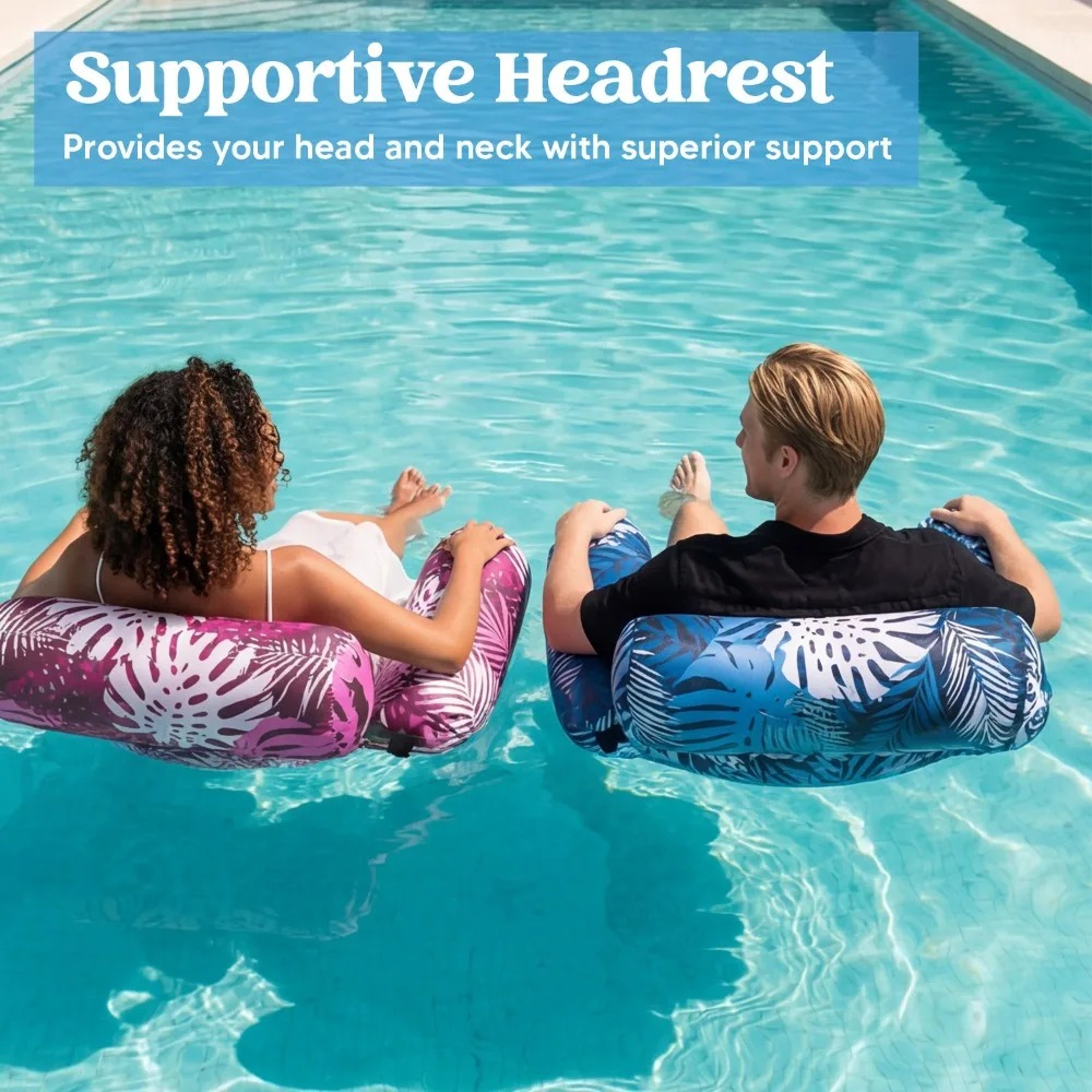 Heavy Duty Inflatable Pool Lounge Chair Portable Pool Float Recliner For Adults 3