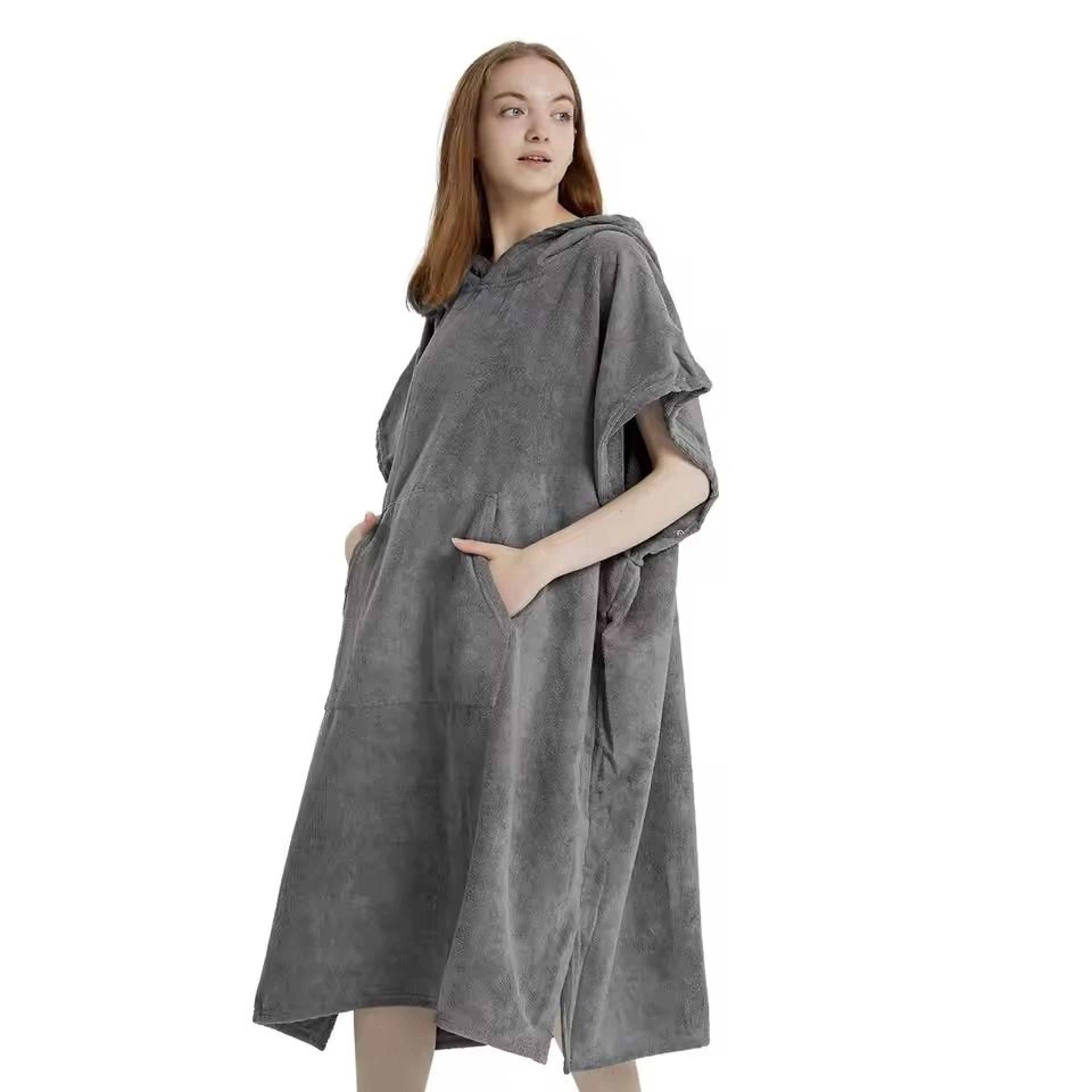 Quick Dry Surf Poncho Hooded Changing Robe Microfiber Beach Towel For Adults 0