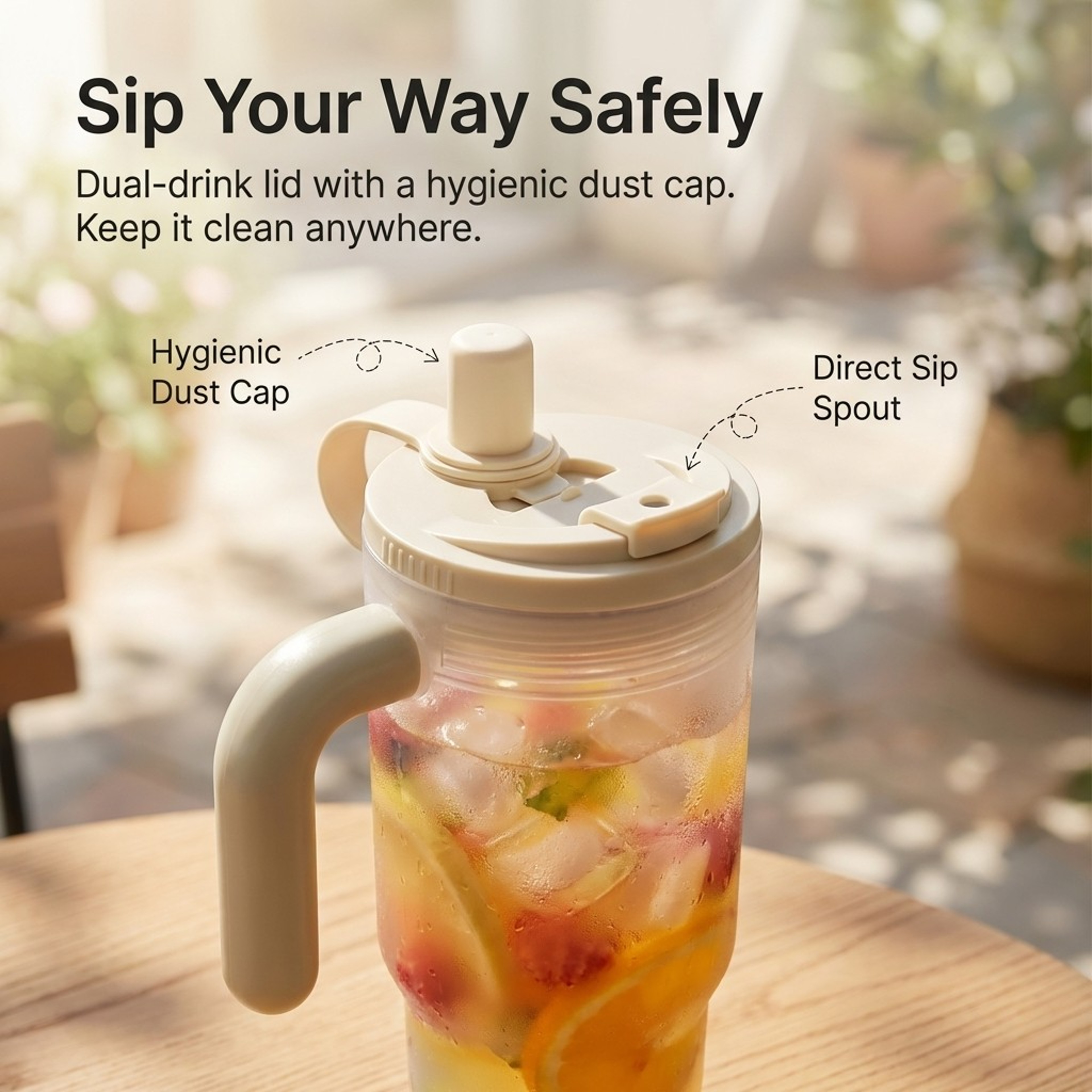 Water Tumbler With Straw Large Capacity Leak Proof Sports Bottle With Handle  Tea Strainer 4