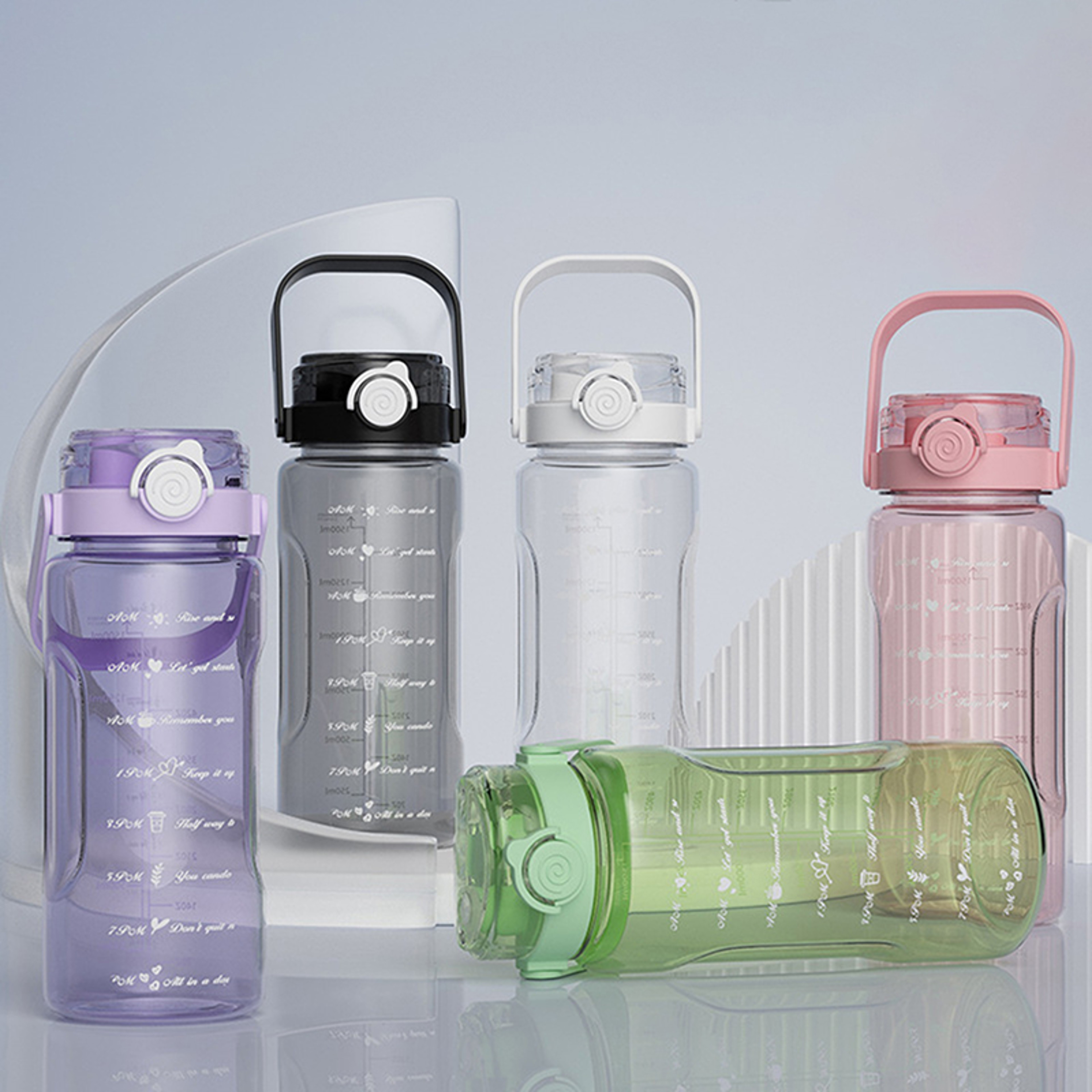 Hydra Track Motivational Water Bottle With Straw Large Capacity Time Marker Bottle 1