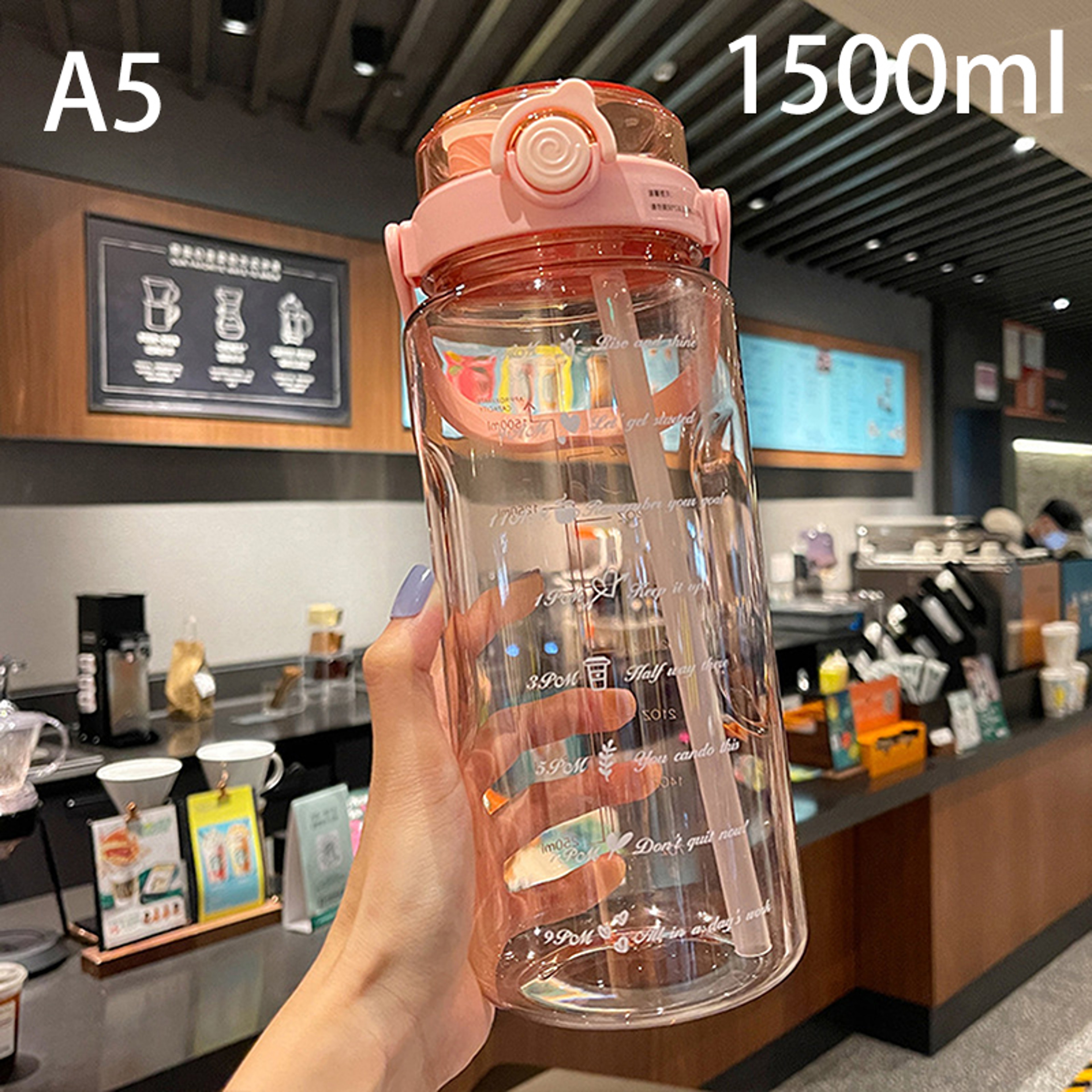 Hydra Track Motivational Water Bottle With Straw Large Capacity Time Marker Bottle 6