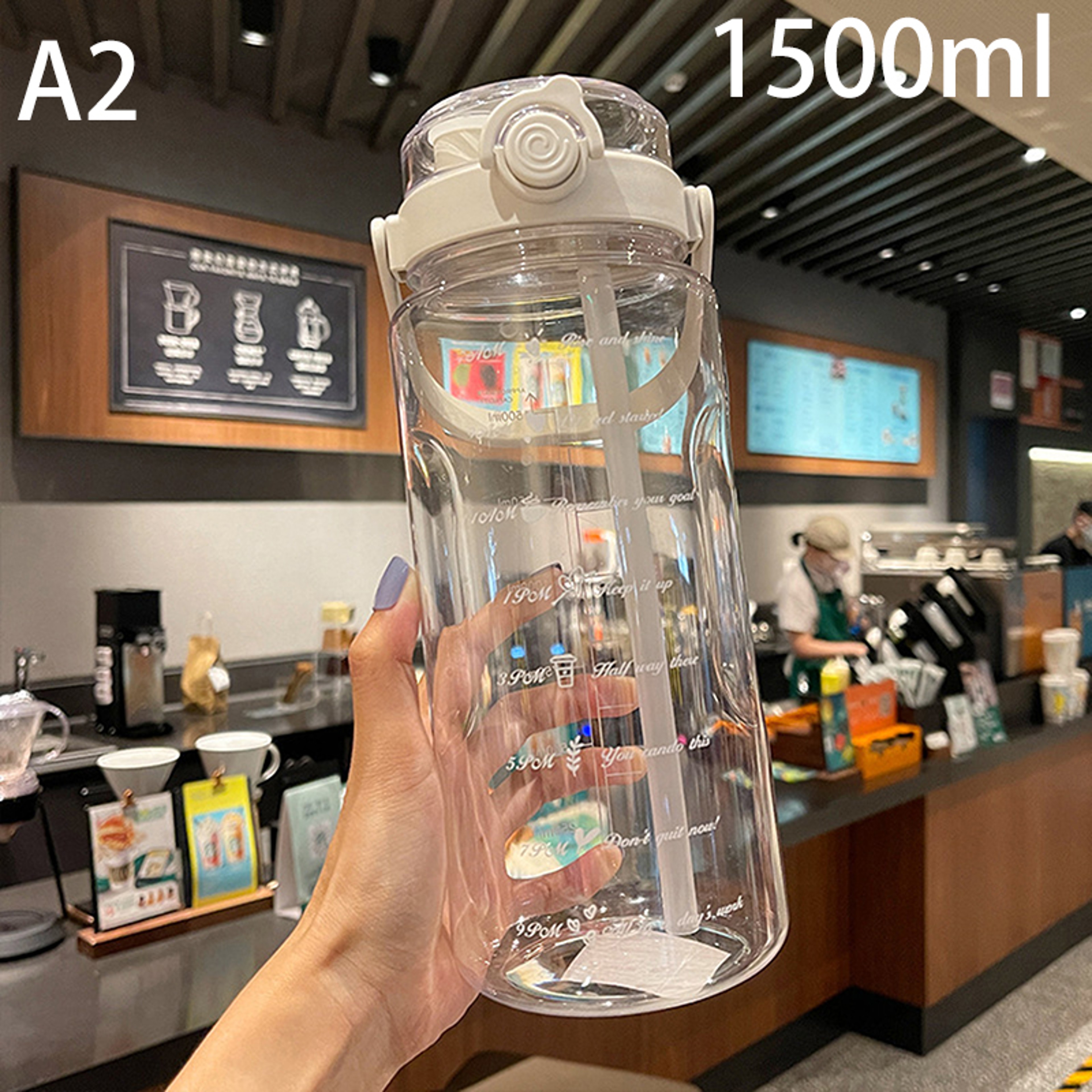 Hydra Track Motivational Water Bottle With Straw Large Capacity Time Marker Bottle 10