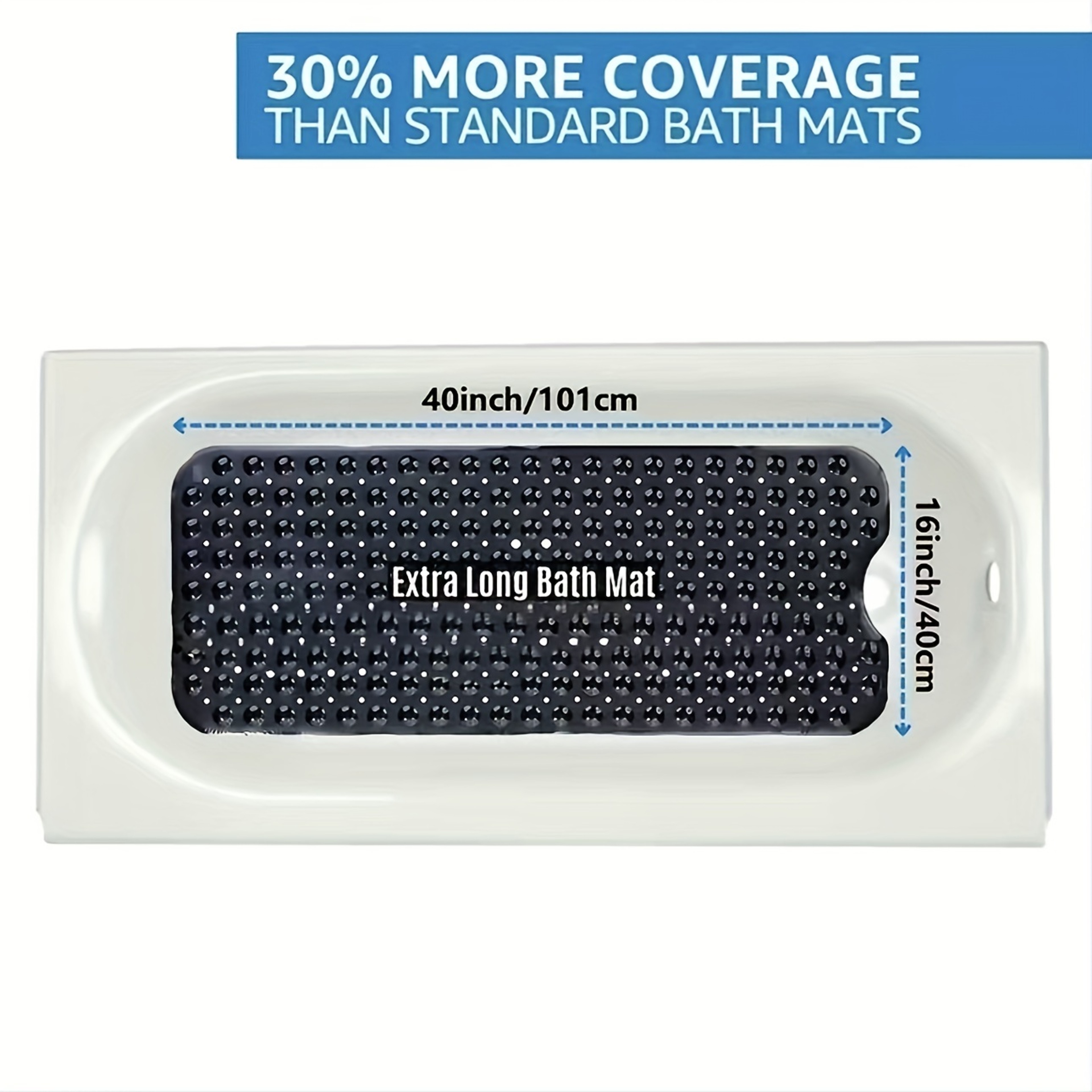 Safe Step Non Slip Shower Mat With Suction Cups And Drain Holes Machine Washable Bathtub Mat 1