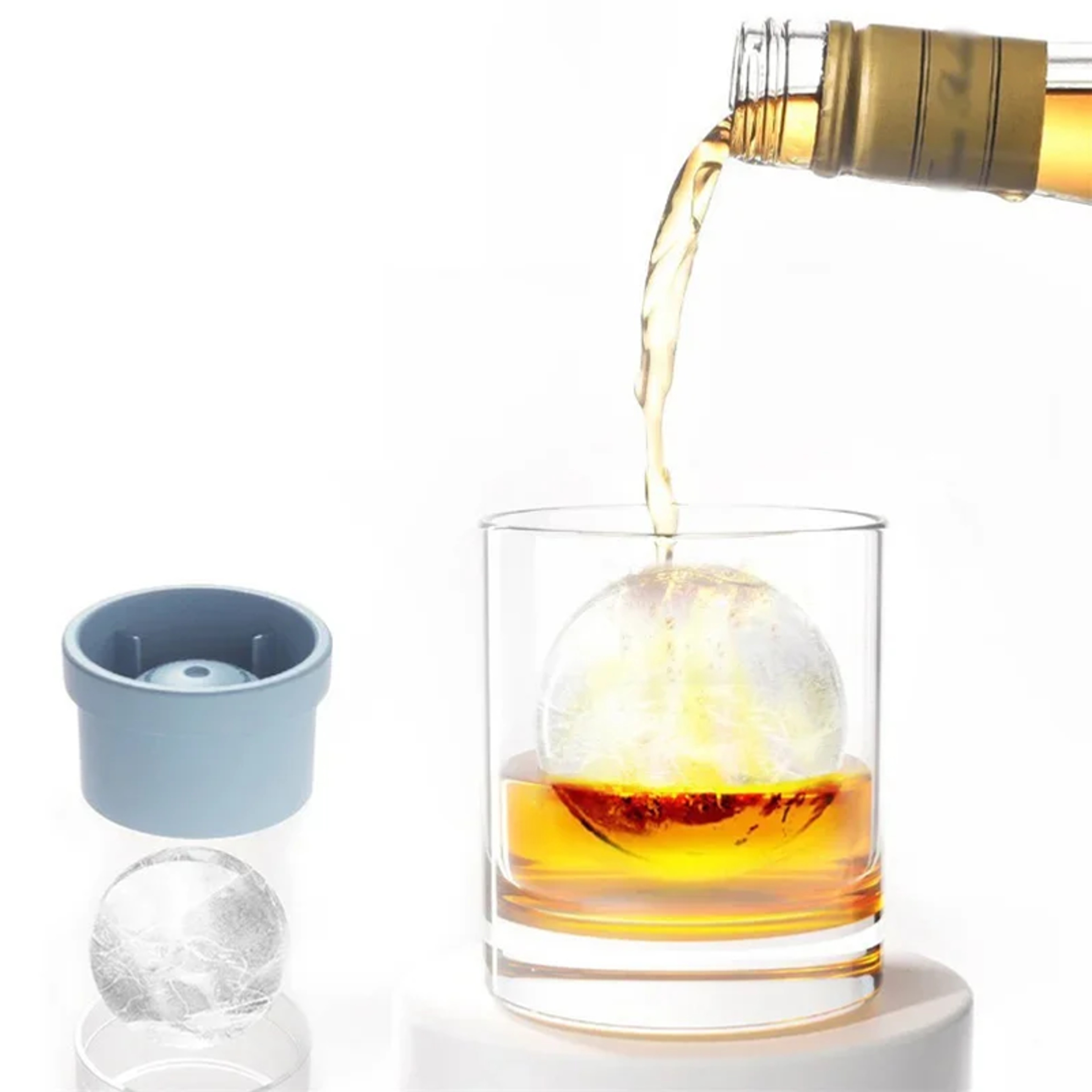 Premium Ice Ball Mold For Whiskey  Cocktails Stackable Sphere Ice Maker 4