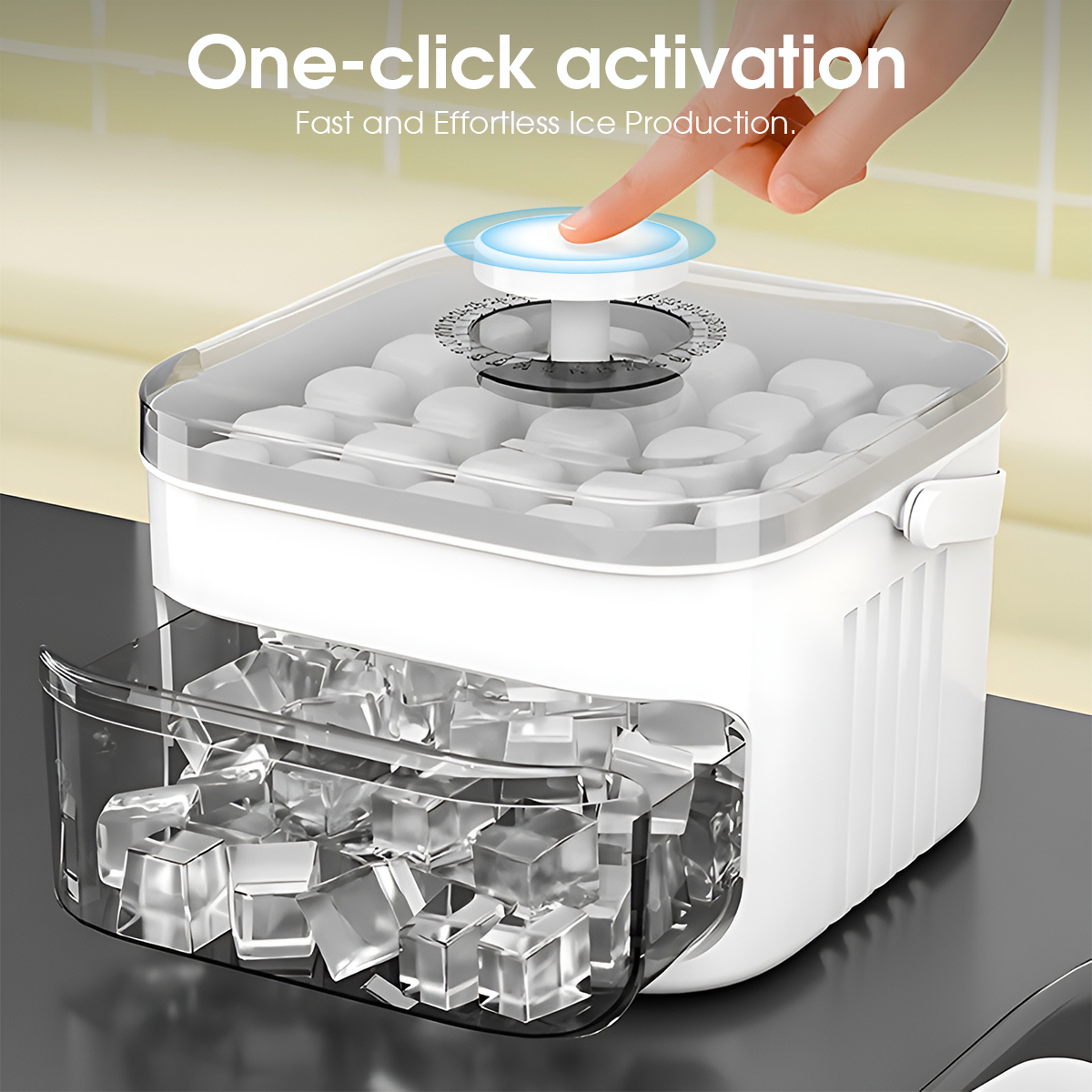 Grid Easy Release Ice Cube Tray With Lid And Storage Bin Reusable Ice Maker Mold 2