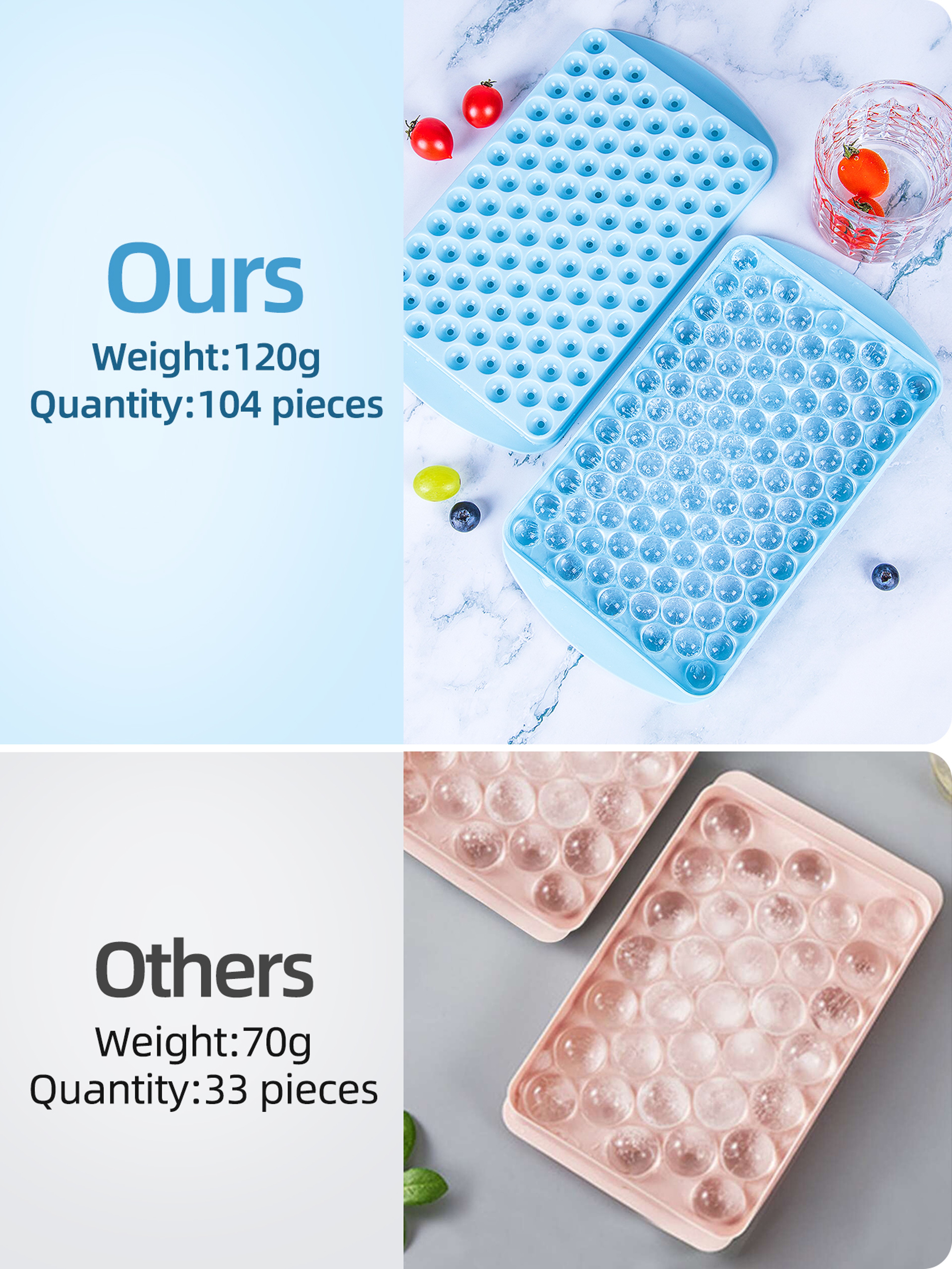Cube Silicone Ice Cube Tray With Lid Food Grade Stackable Ice Cube Mold 3