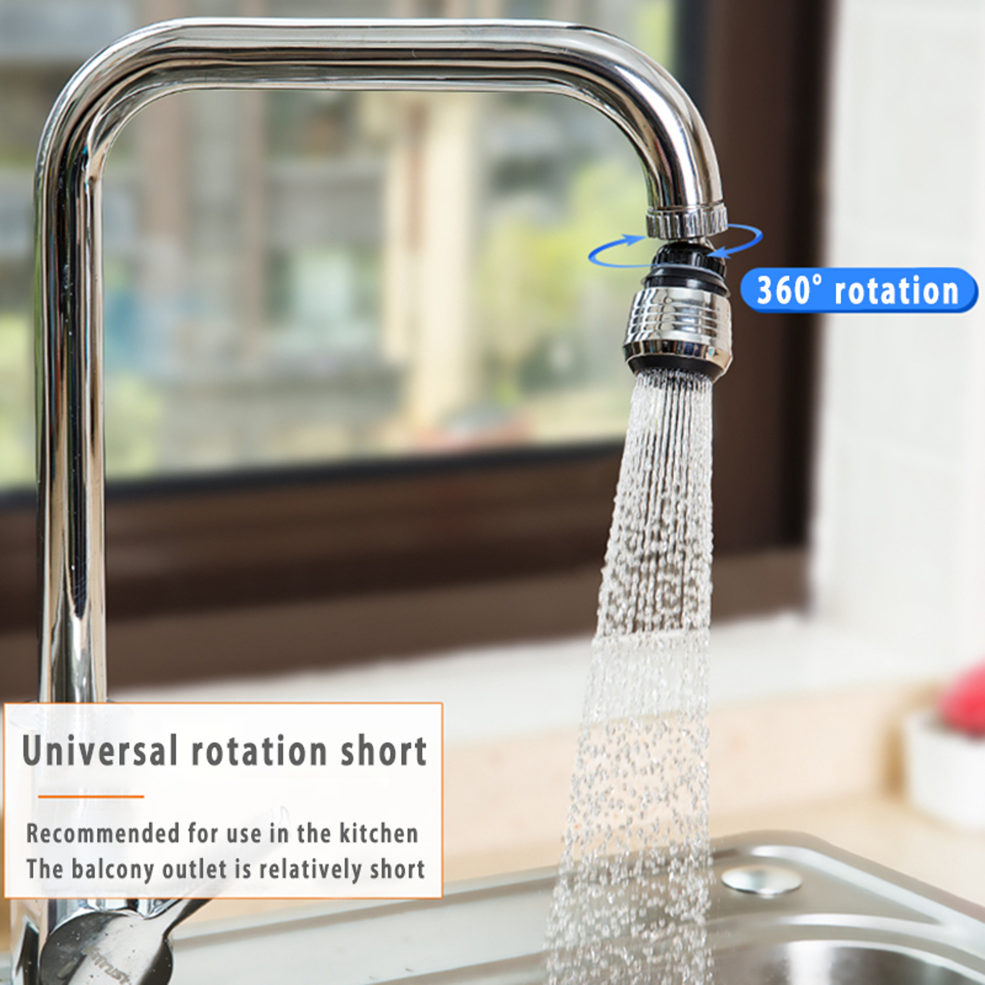 Faucet Extender With Dual Spray Modes High Pressure Water Saving Kitchen Faucet Aerator 5