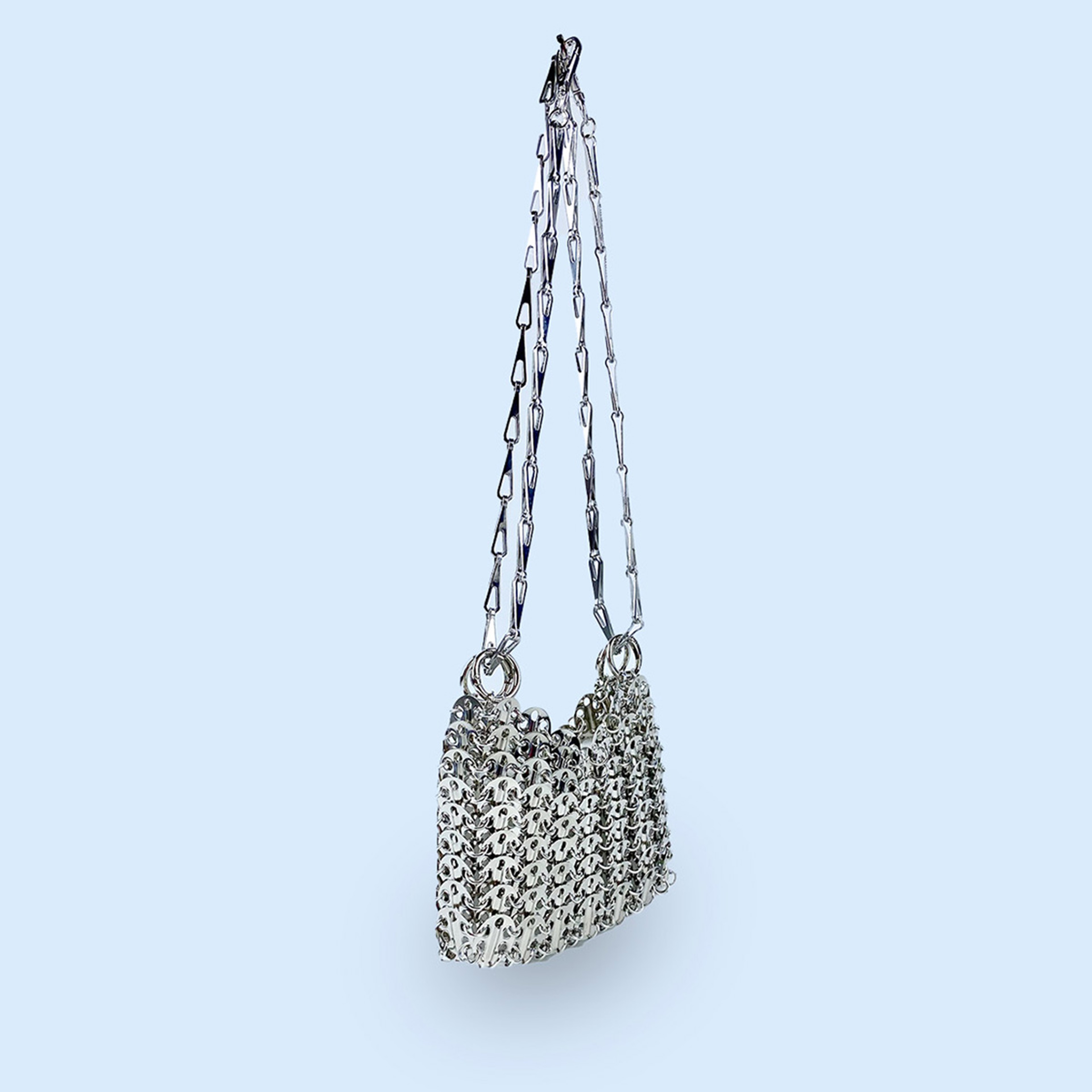 Sparkle Luxe Beaded Crossbody Bag Silver Sequin Mini Phone Purse For Women 3