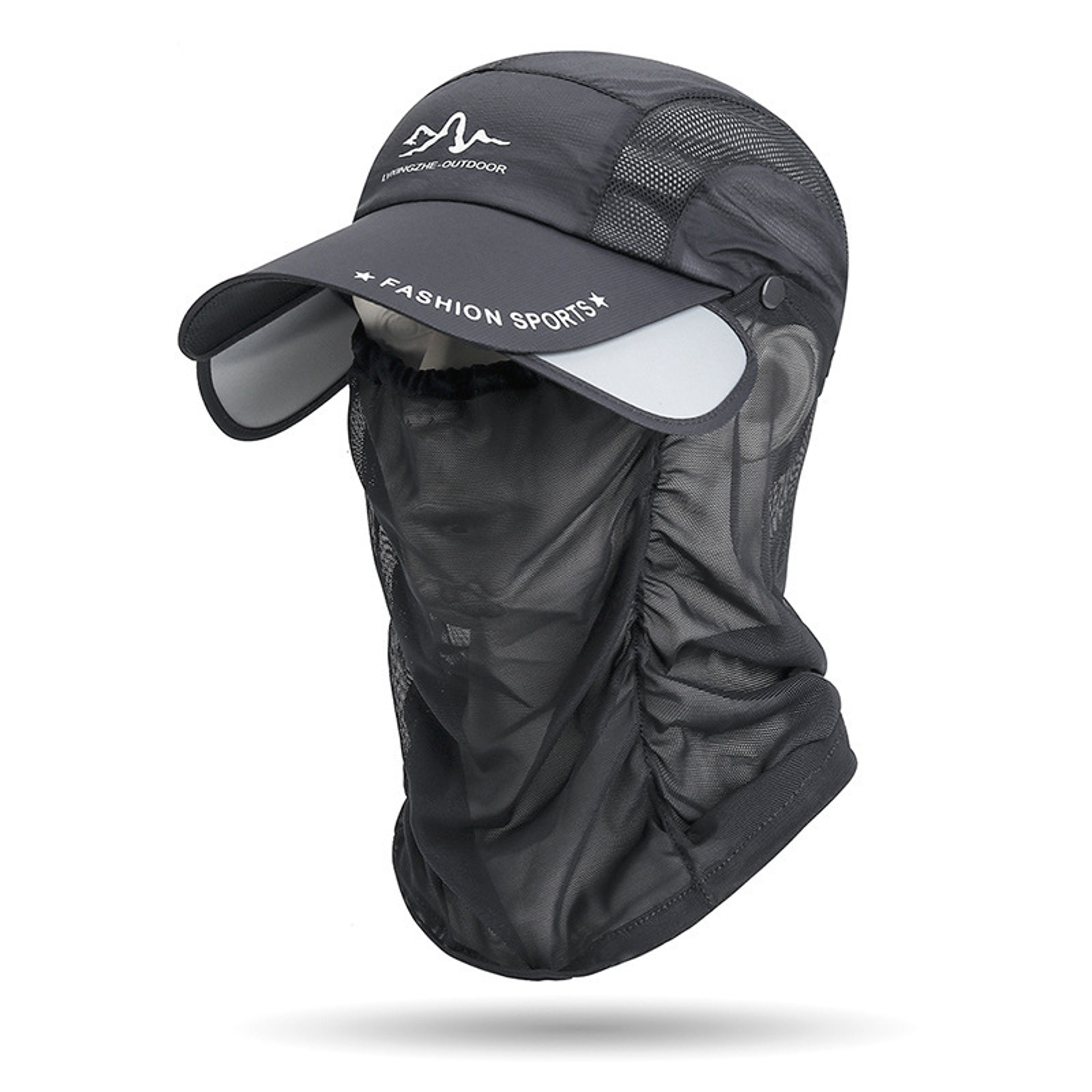 Retractable Sun Protection Hat With Detachable Neck Flap Quick Dry Baseball Cap 7
